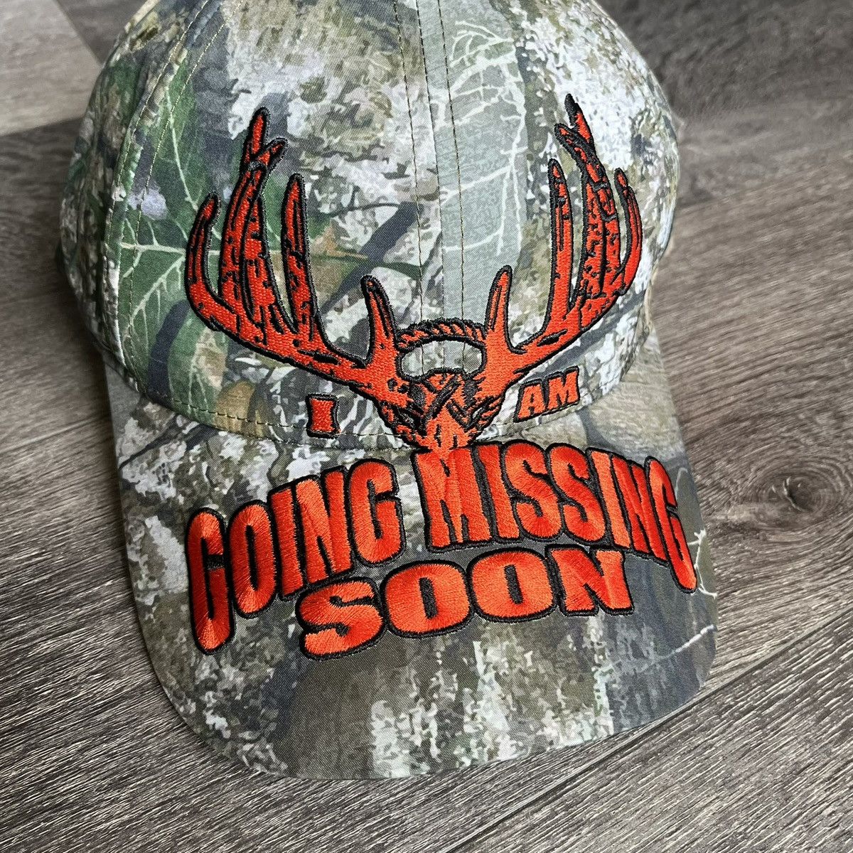 Haunted Starbucks Haunted Starbucks Missing Person Camo Hat I Am Going Soon Size ONE SIZE - 3 Thumbnail