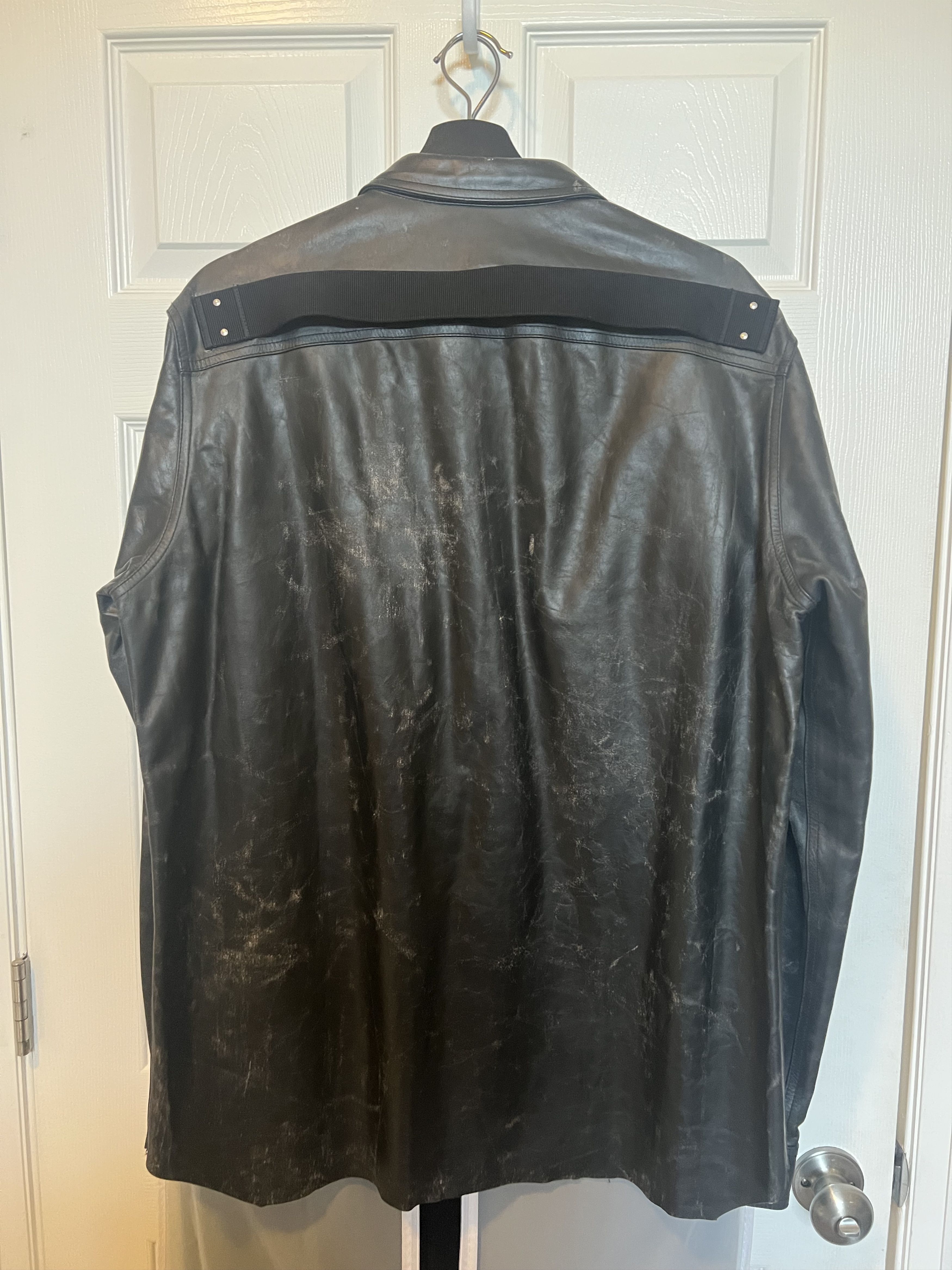 Rick Owens RO SS25 Hollywood LTP Tamponato Black Leather Jacket sz 50 Size US L / EU 52-54 / 3 - 5 Thumbnail