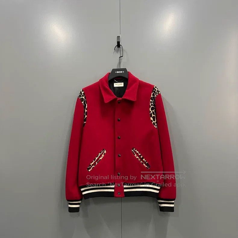 Saint Laurent Paris Saint Laurent Paris Red leopard print baseball jacket Size US L / EU 52-54 / 3 - 1 Thumbnail