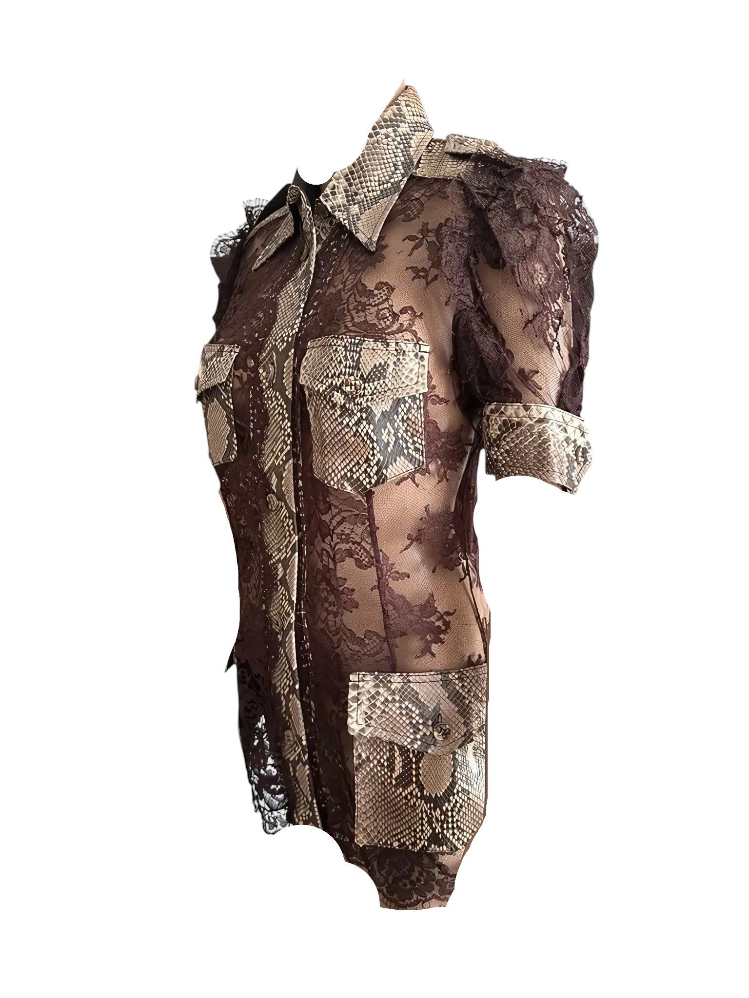 Dolce & Gabbana S/S 2005 RUNWAY PYTHON LEATHER DRESS Size M / US 6-8 / IT 42-44 - 4 Thumbnail