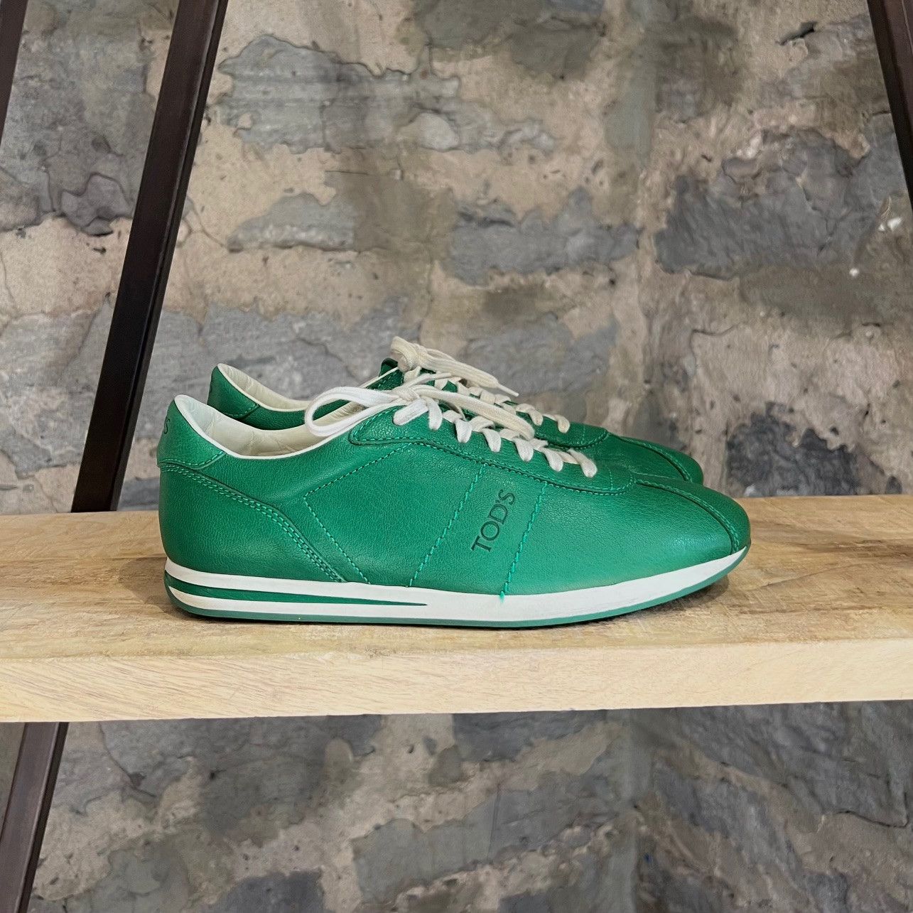 Tod's Tod's Green Leather Sneakers Size US 7 / EU 40 - 2 Thumbnail