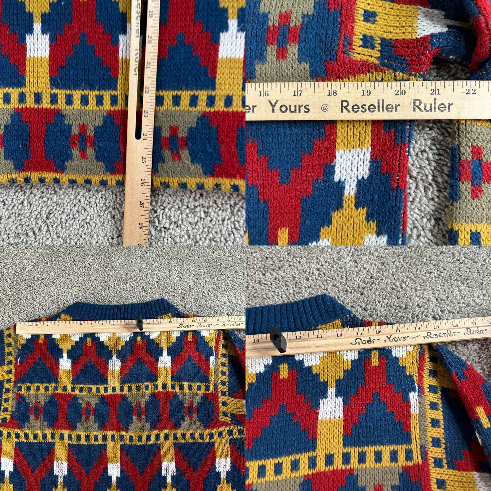 Jantzen VTG Jantzen Sweater Mens Multicolor Mohair Wool 60s 60s Western Geometric Pullover Knit Regular M Size US M / EU 48-50 / 2 - 8 Thumbnail