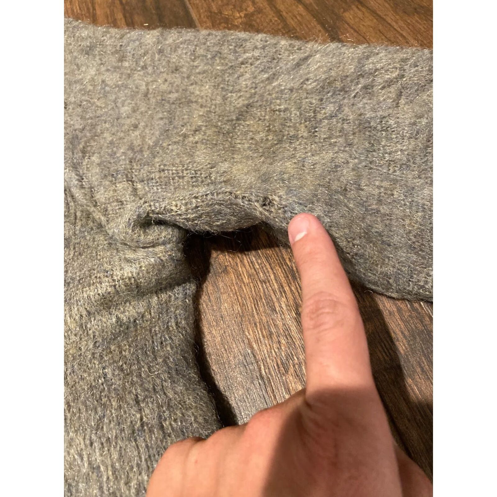Jantzen VINTAGE Jantzen Cardigan Mohair Wool Blend XL Kurt Mens SIZE XL Gray Green FUZZY 1960s Size US XL / EU 56 / 4 - 2 Thumbnail