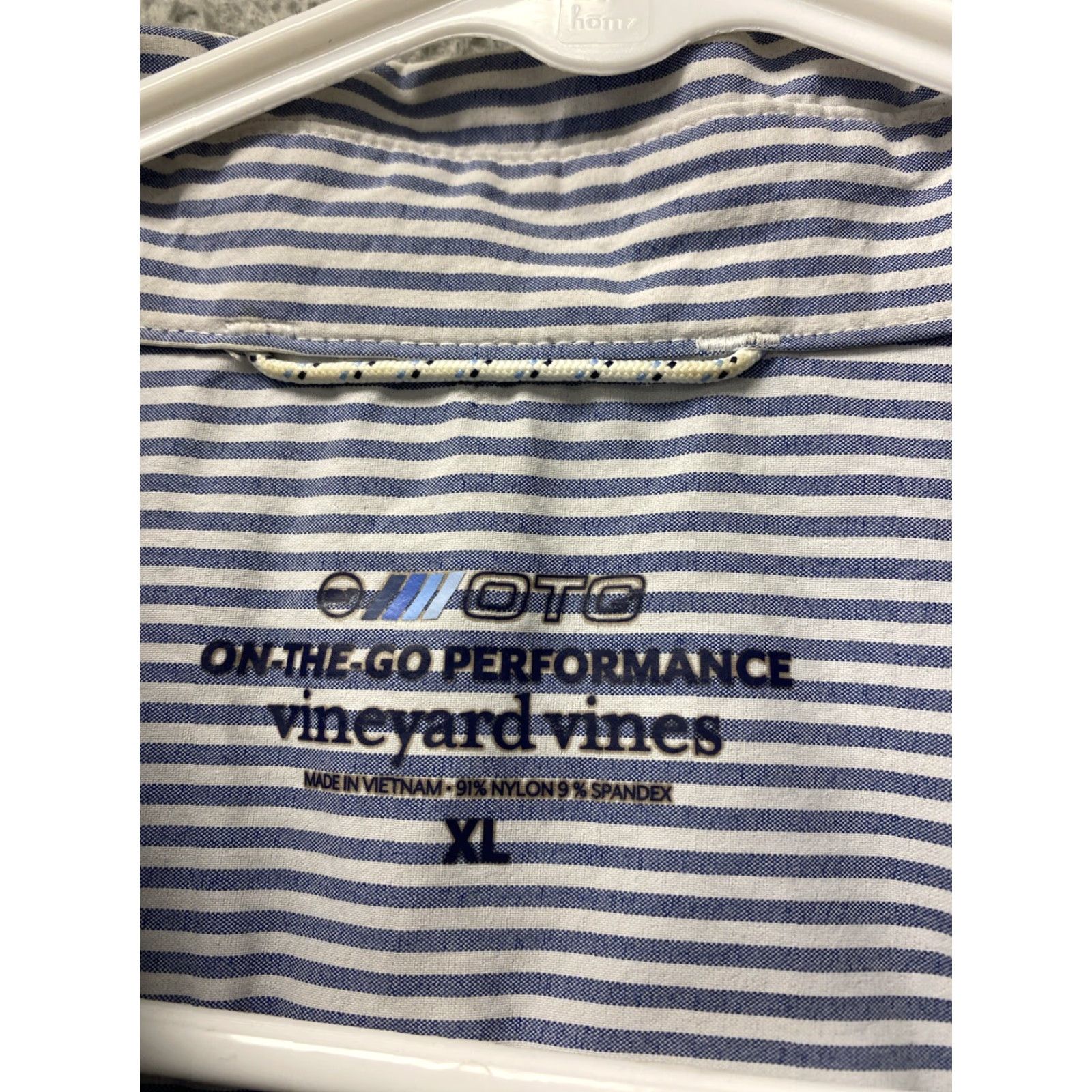 Vineyard Vines Vineyard Vines Dress Shirt Men XL Navy Striped Slim Fit Button Up Casual Formal Business Size 46R - 4 Thumbnail