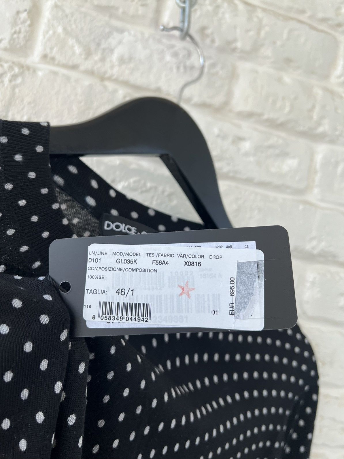 Dolce & Gabbana Dolce&Gabbana Silk Polka Dot Crew Neck Sweater Size US S / EU 44-46 / 1 - 4 Thumbnail