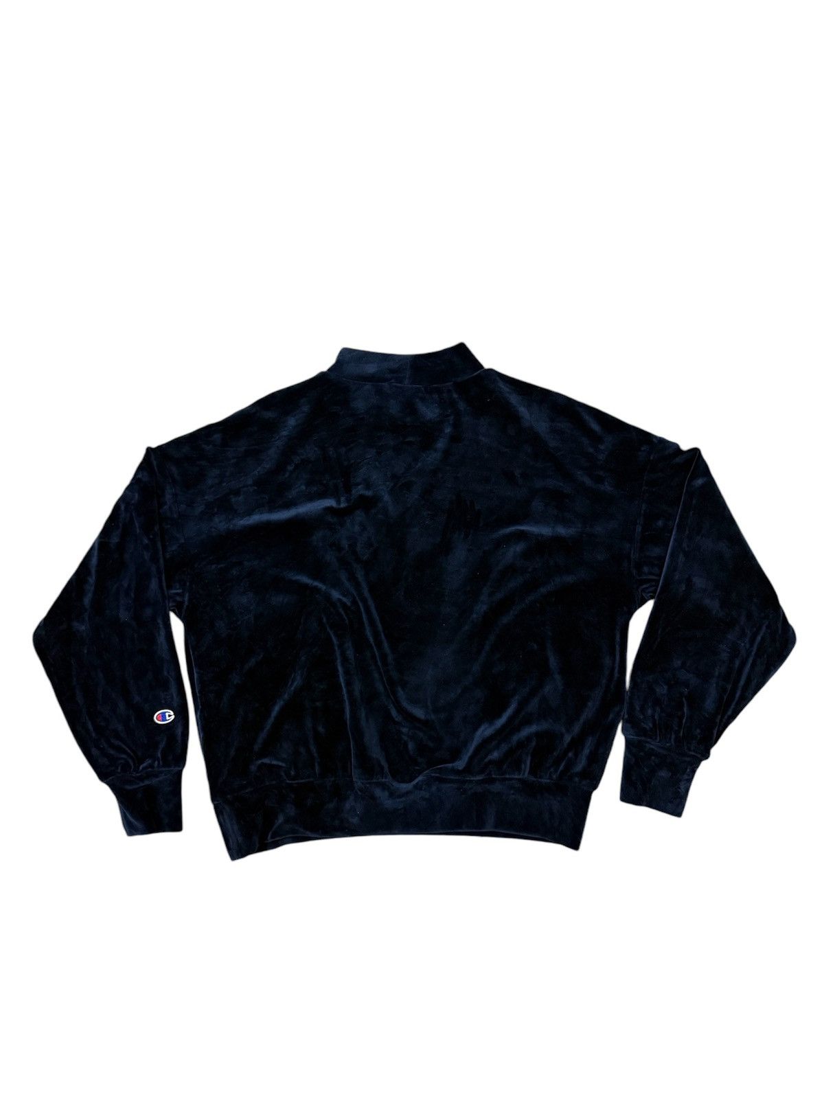 Champion × Japanese Brand Champion Velvet Cropped Sweatshirt Size L / US 10 / IT 46 - 2 Thumbnail