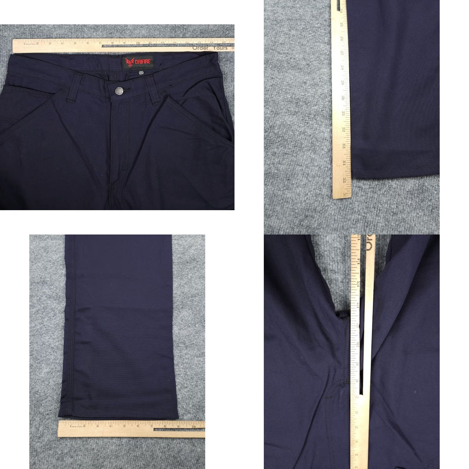 Vintage DRIFIRE Dungaree Work Pants Men's 32 x 34 Navy Blue Summer Weight Westex ARC FR FR? Size US 32 / EU 48 - 9 Thumbnail