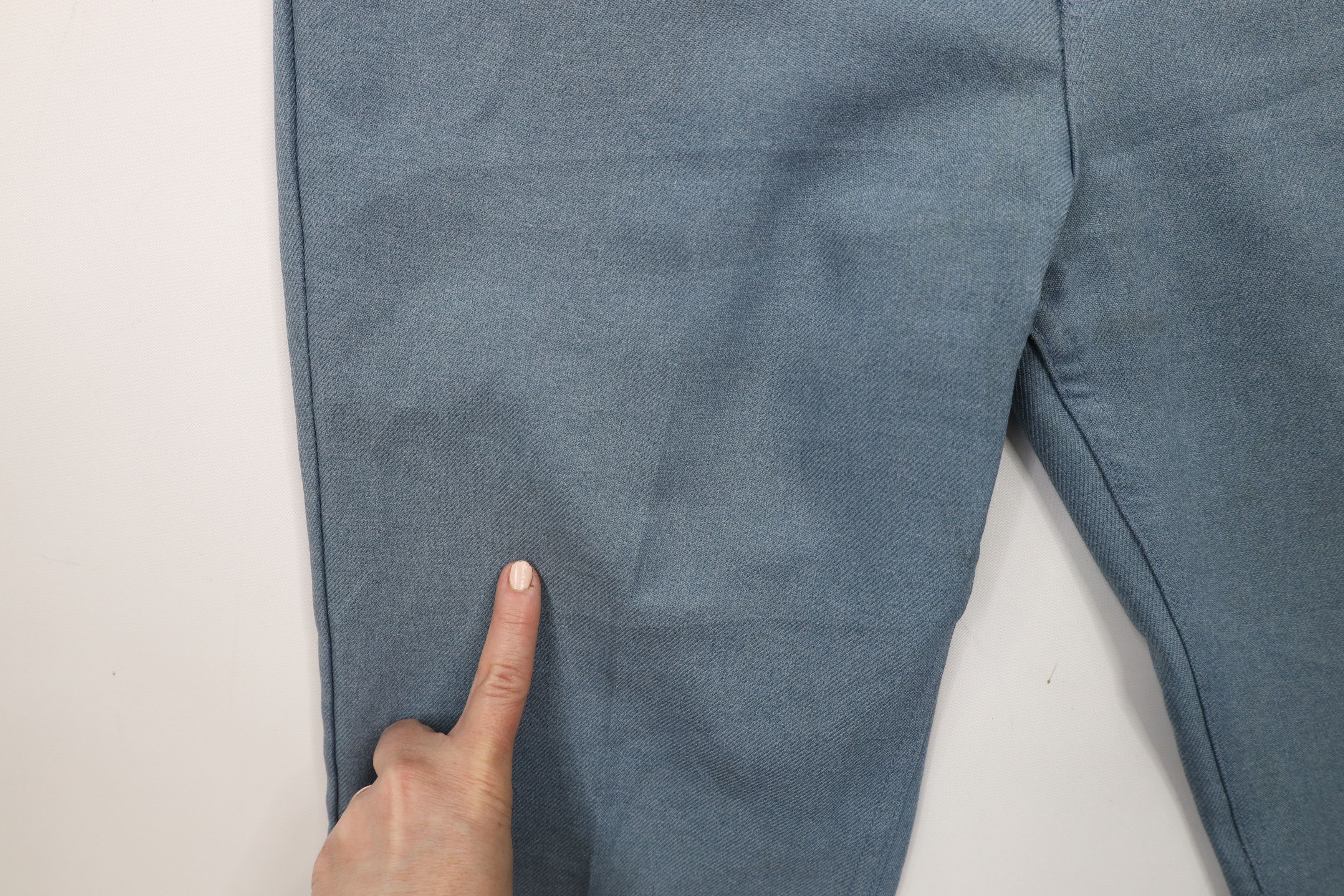 Vintage × Wrangler Vintage 70s Wrangler Knit Wide Leg Chino Pants Blue USA Size US 36 / EU 52 - 6 Thumbnail