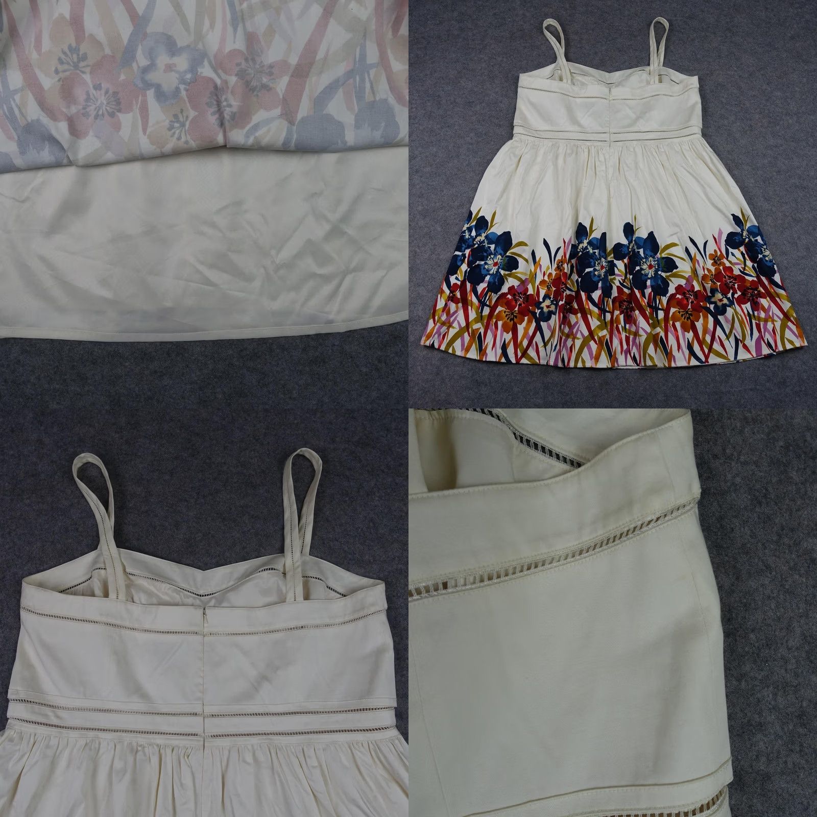 Adrianna Papell Adrianna Papell Dress Womens 24W White Floral Fit & Flare Sleeveless Sundress Size 4XL / US 24-26 - 8 Thumbnail
