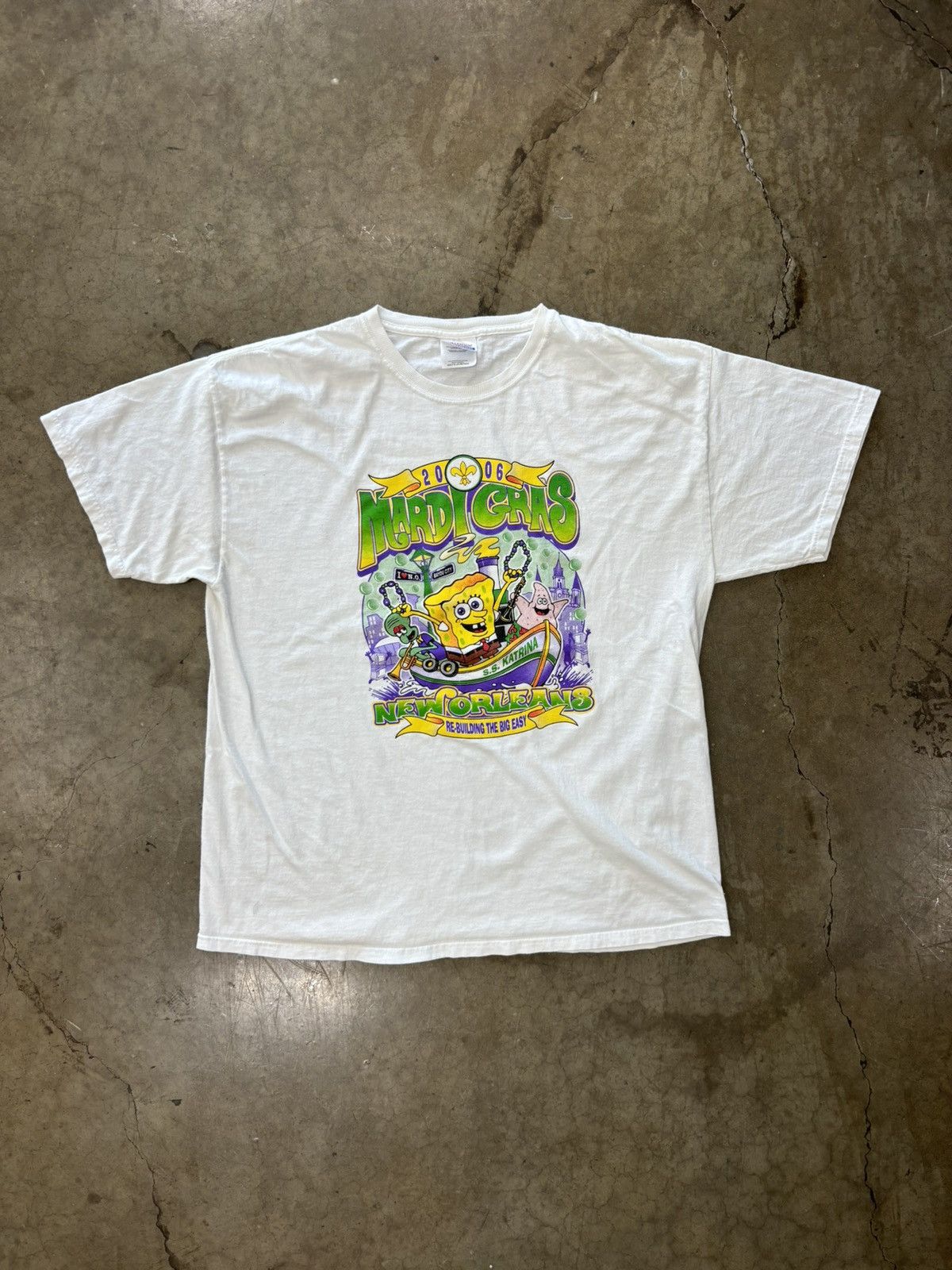 Vintage Vintage 2006 Y2k SpongeBob Marie Gras New Orleans Tee XL Size US XL / EU 56 / 4 - 2 Thumbnail