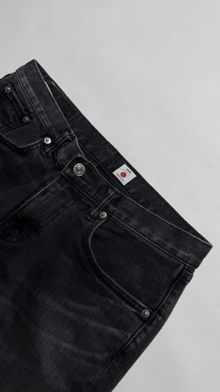 Edwin Edwin Made in Japan Regular Tapered Washed Black Men’s Jeans Size US 28 / EU 44 - 3 Thumbnail
