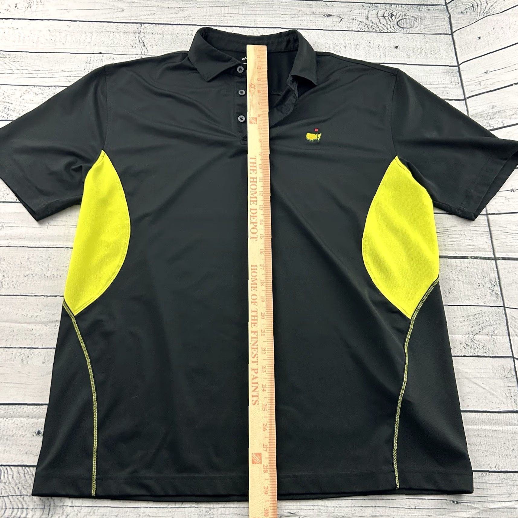 Vintage Masters Tech Short Sleeve Golf Polo Shirt Men L Black Yellow Polo Shirt Mens Large Black Yellow Size US L / EU 52-54 / 3 - 4 Thumbnail
