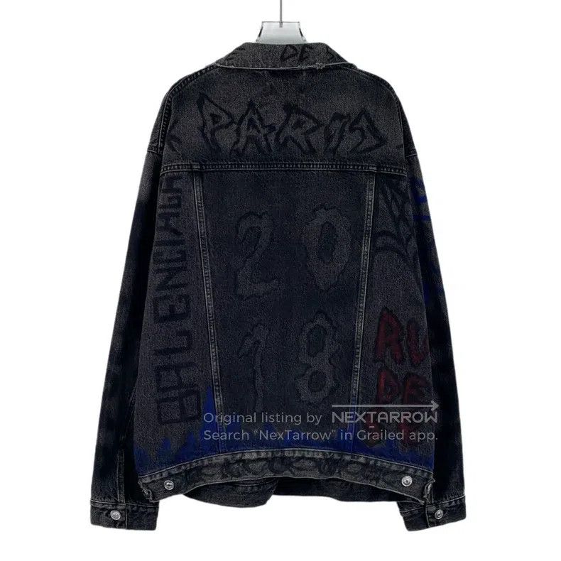 Balenciaga Balenciaga Black Graffiti Letter Printed Cotton Point Coll Size US S / EU 44-46 / 1 - 2 Thumbnail