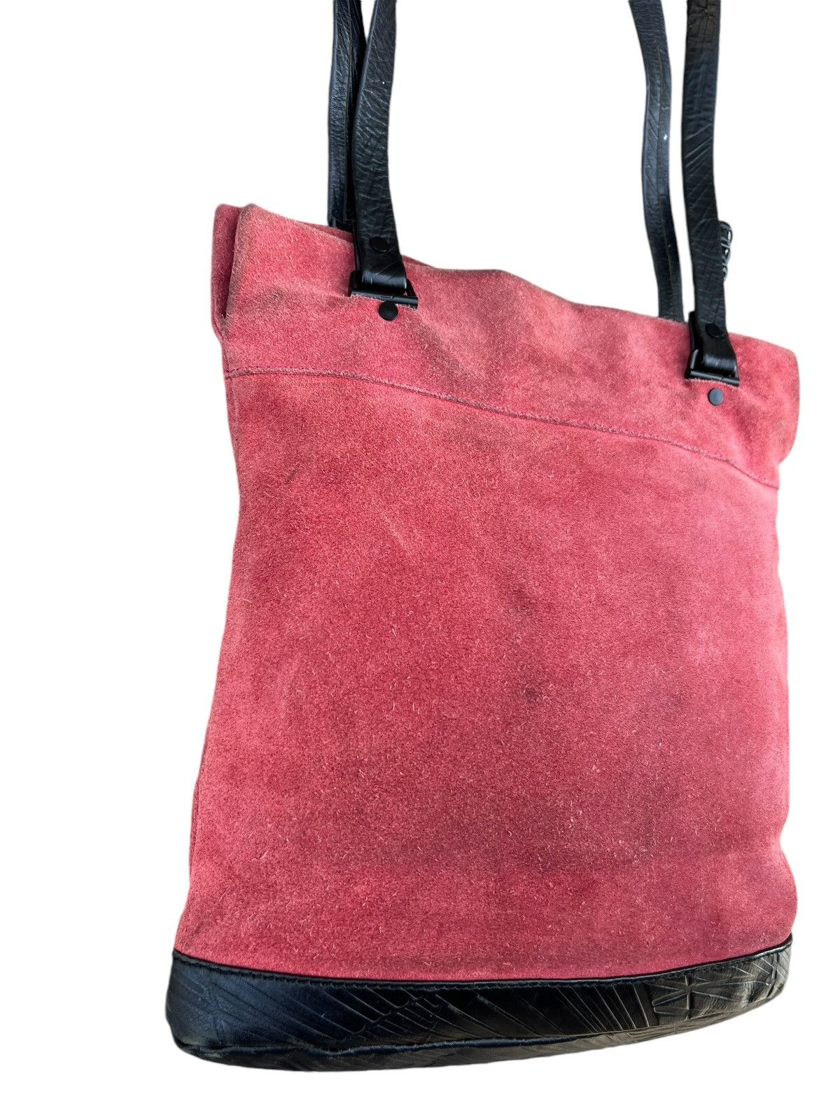 Leather Vintage Diesel Muddy Patina Suede Leather Mini Tote Bag Size ONE SIZE - 7 Thumbnail