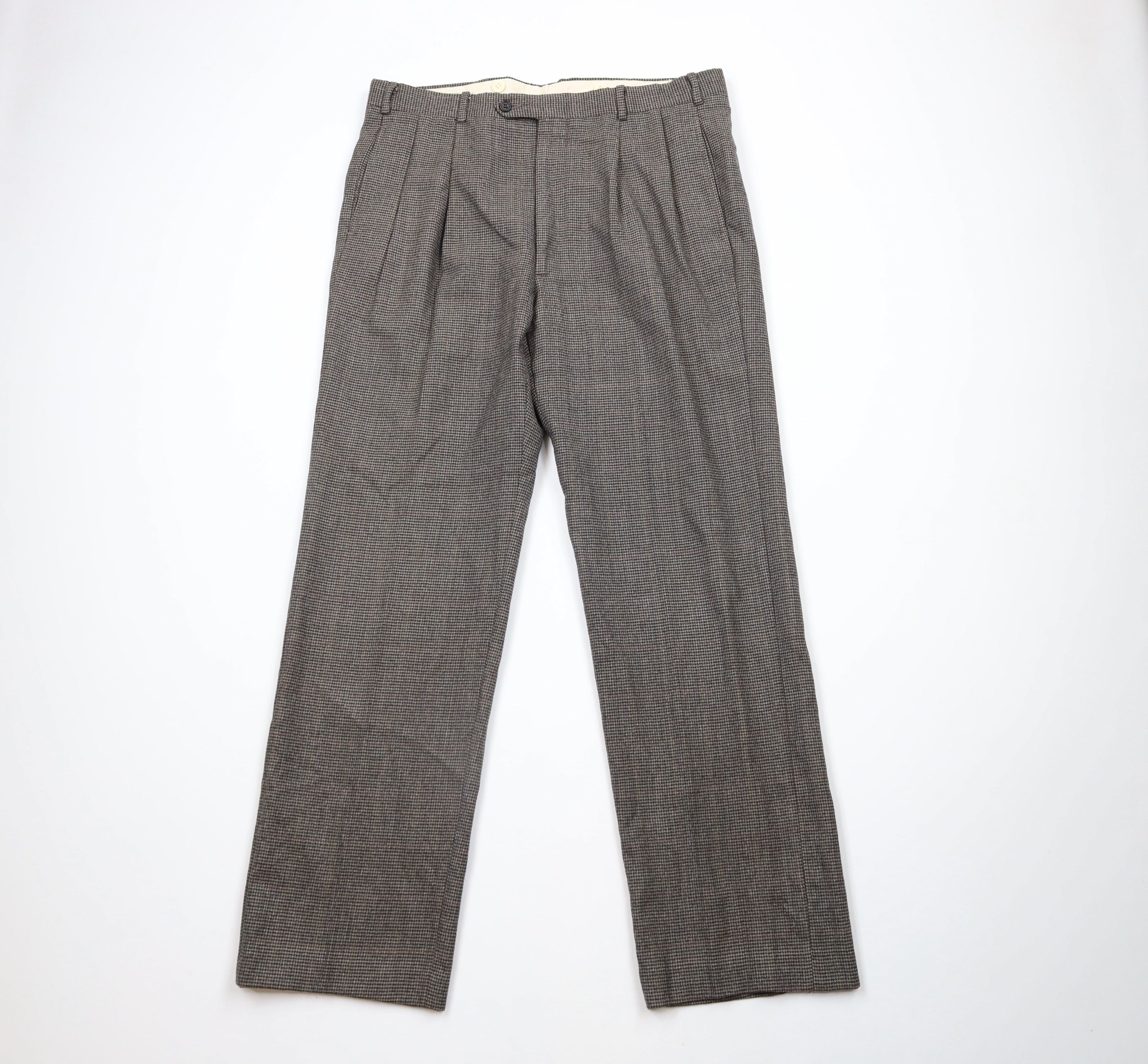 Vintage 60s 70s Rockabilly Houndstooth Wide Leg Pants USA