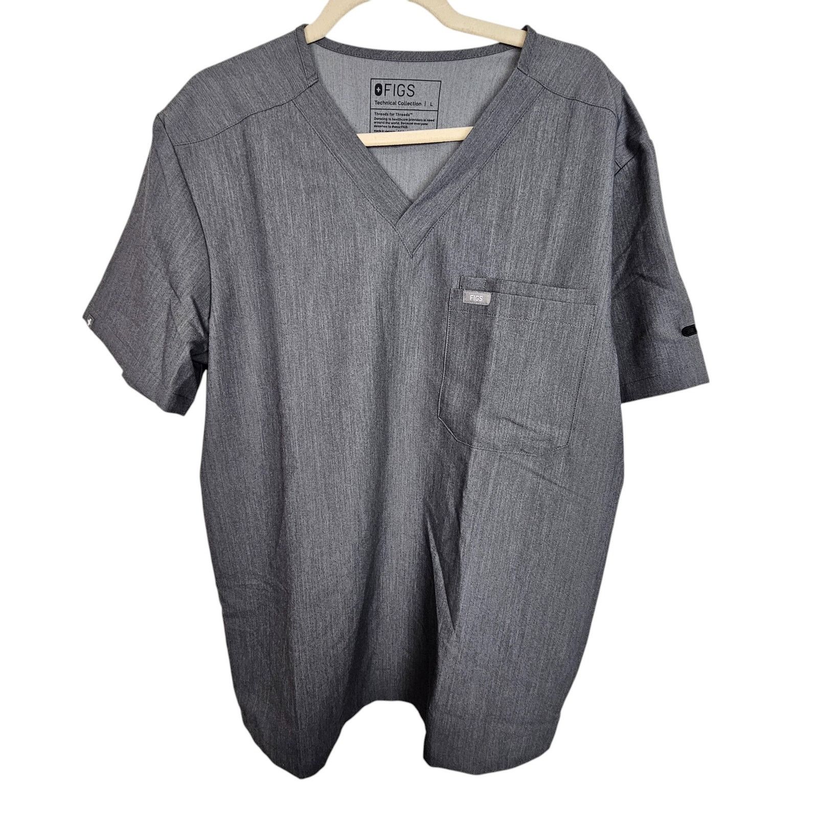 Figue Figs Mens Leon Scrub Top L Workwear Stretch Comfort Doctor Size L / US 10 / IT 46 - 1 Thumbnail