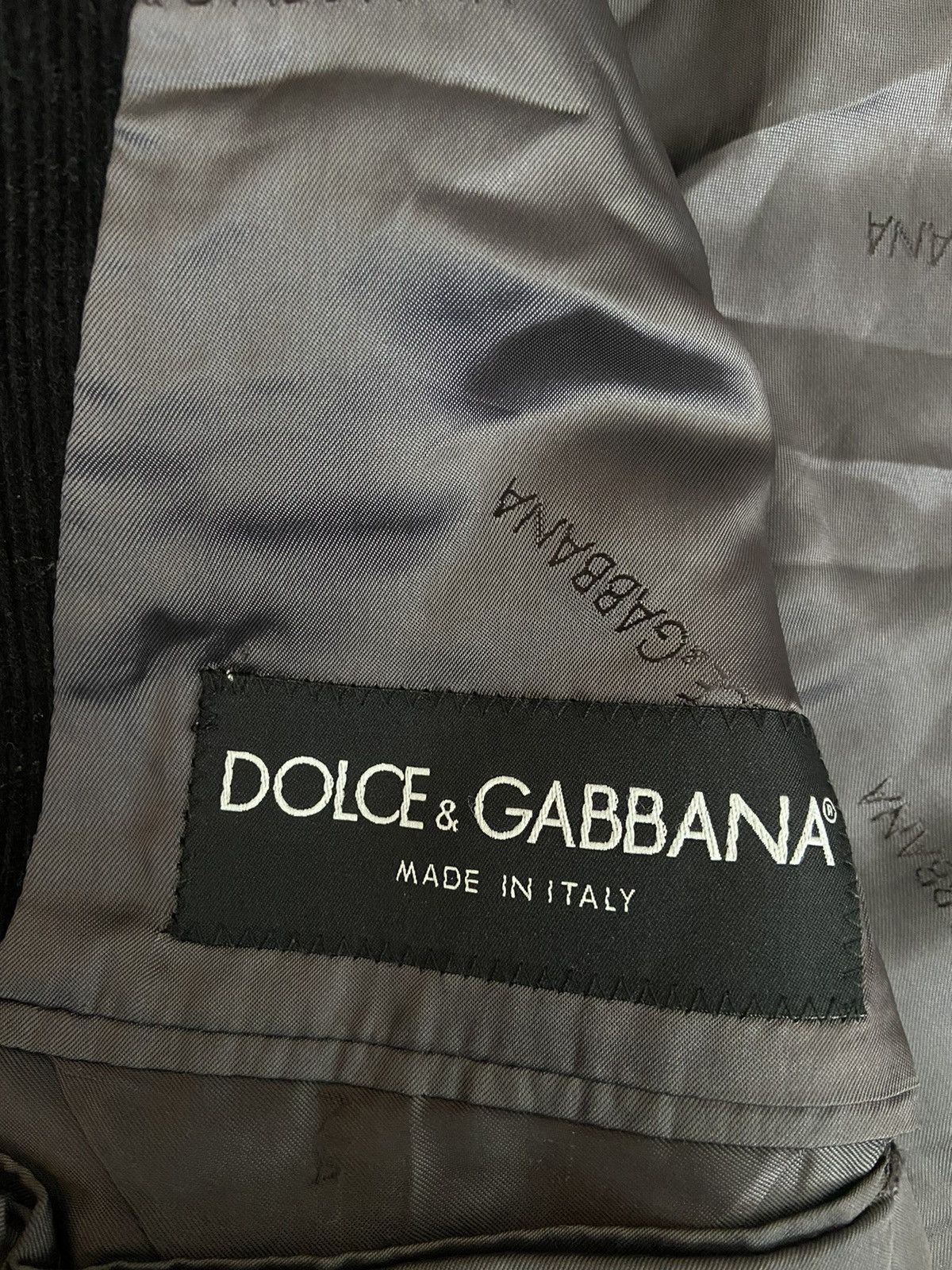 Dolce & Gabbana Dolce & Gabbana Black Corduroy Blazer Jacket Made in Italy Size 52R - 6 Thumbnail