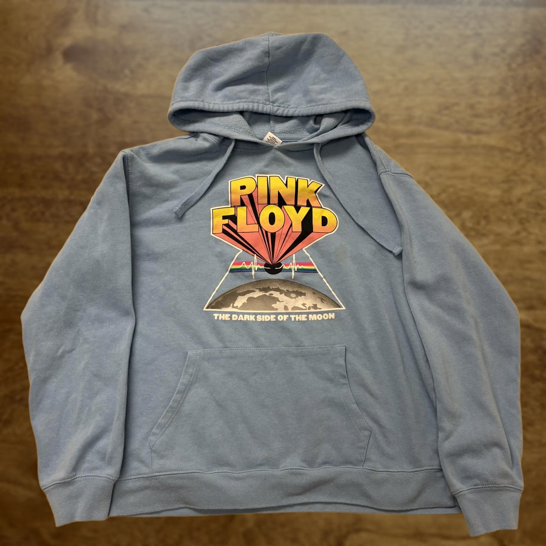 Vintage Pink Floyd Hoodie Mens XL Blue Fleece Dark Side Of The Moon Graphic Pullover Size US XL / EU 56 / 4 - 1 Thumbnail
