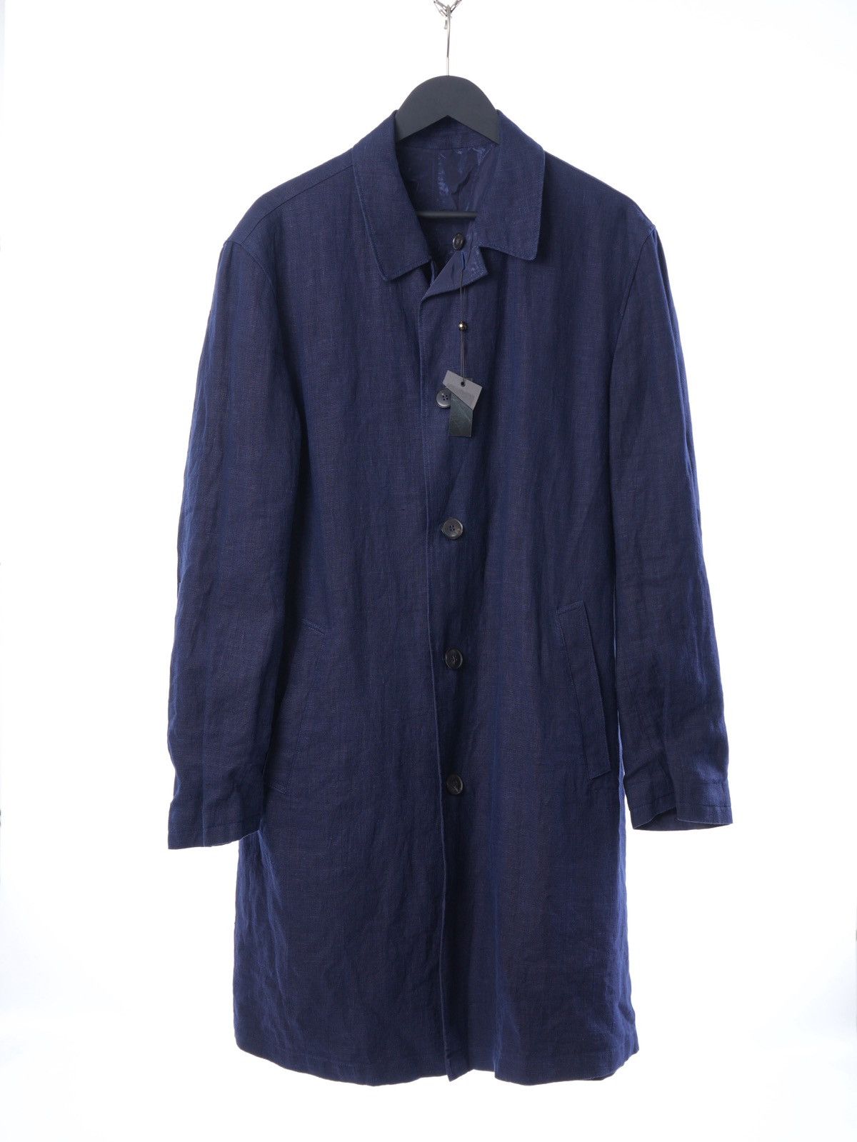 John Varvatos John Varvatos Collection Linen Trench Coat Blue Reversible Size US XL / EU 56 / 4 - 2 Thumbnail