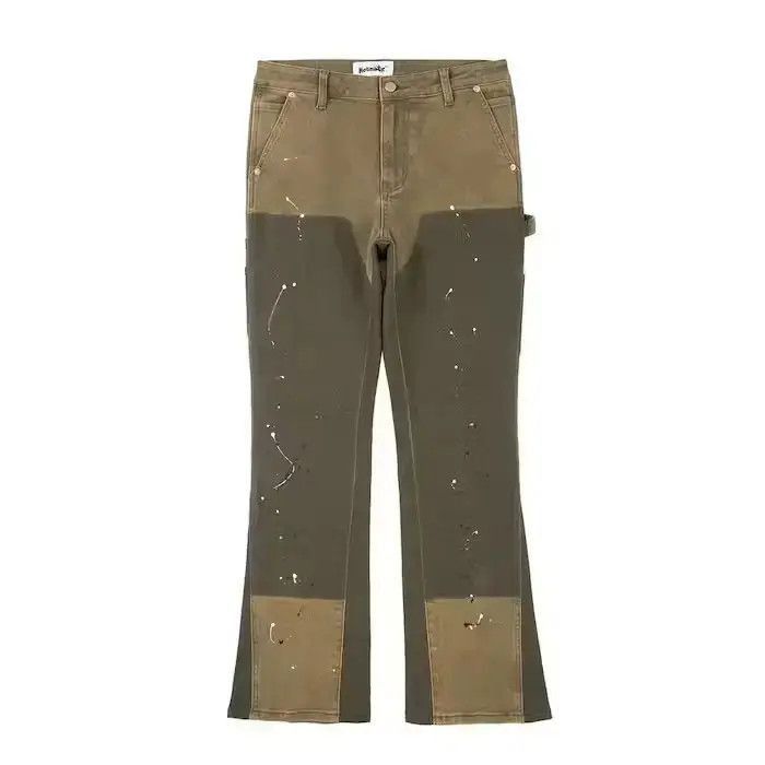 Japanese Brand Spliced Speckled Ink Micro Flare Pants Size US 32 / EU 48 - 5 Thumbnail