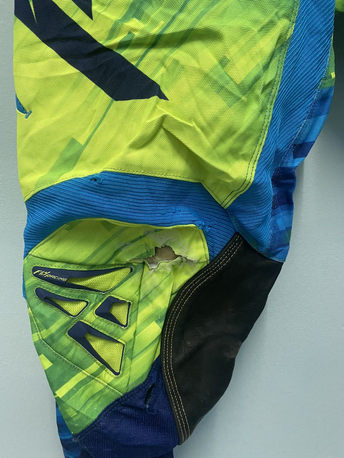 Alpinestars × Fox Racing Fly racing blue green suit race pant🚀 Size US 35 - 6 Thumbnail
