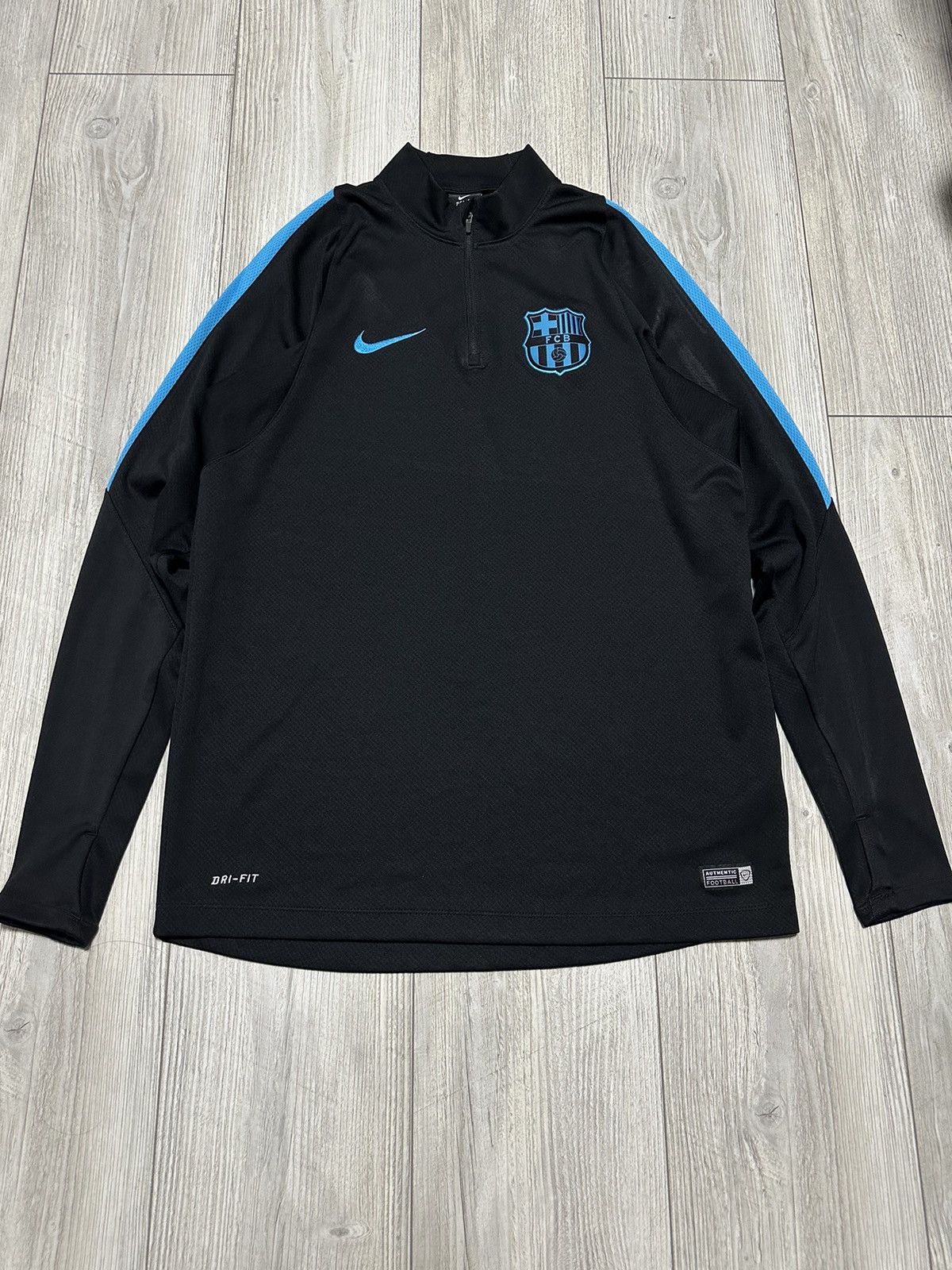 Nike Vintage Nike F.C. Barcelona 1/4 Zip Long Sleeve Jersey Size US L / EU 52-54 / 3 - 1 Thumbnail