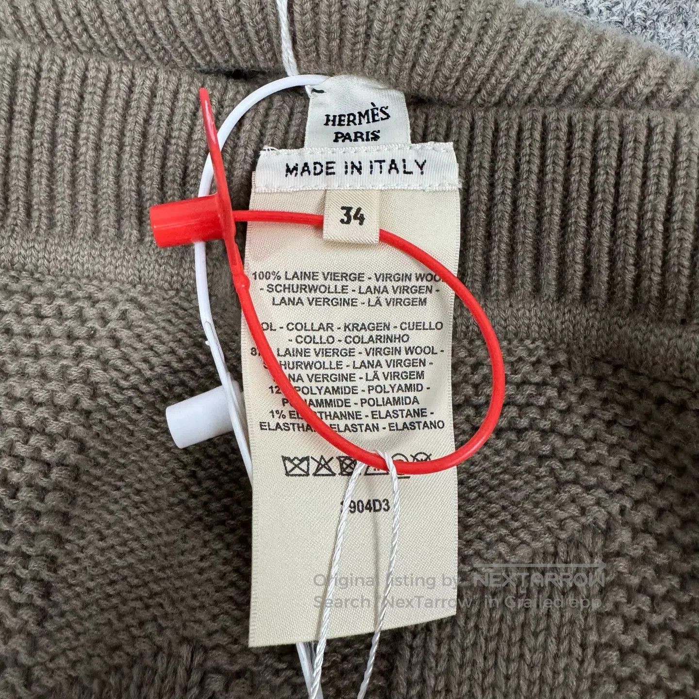 Hermes Hermes Khaki H-patterned knitted cloak| Size S / US 4 / IT 40 - 6 Thumbnail