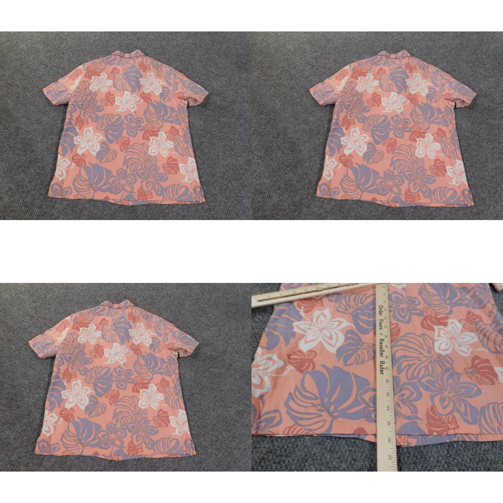 Vivobarefoot Go Barefoot Hawaiian Shirt Large Pink Mens Floral Island Button Up Size US L / EU 52-54 / 3 - 8 Thumbnail