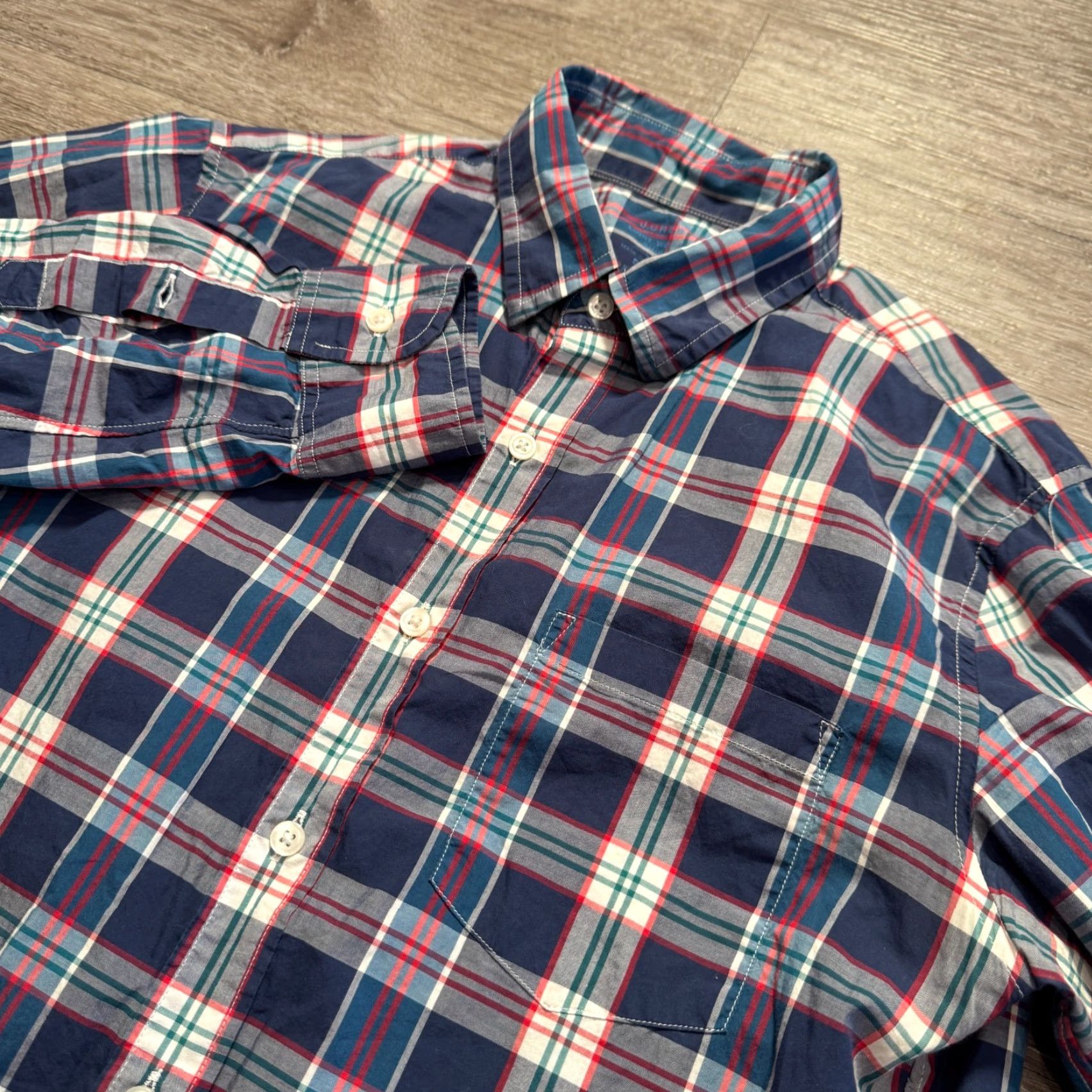 J.Crew J.CREW Shirt Mens Small Blue Plaid Light Weight 100% Cotton Slim Fit Casual Size US S / EU 44-46 / 1 - 2 Thumbnail