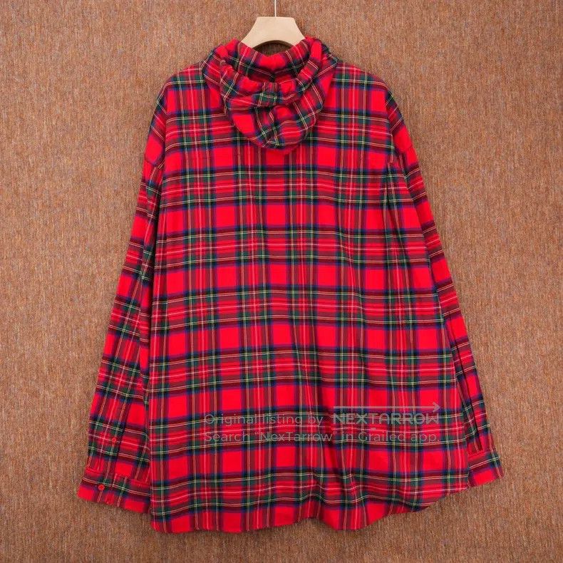 Balenciaga Balenciaga Red Plaid Hooded Shirt-Style Jacket Size US S / EU 44-46 / 1 - 2 Thumbnail