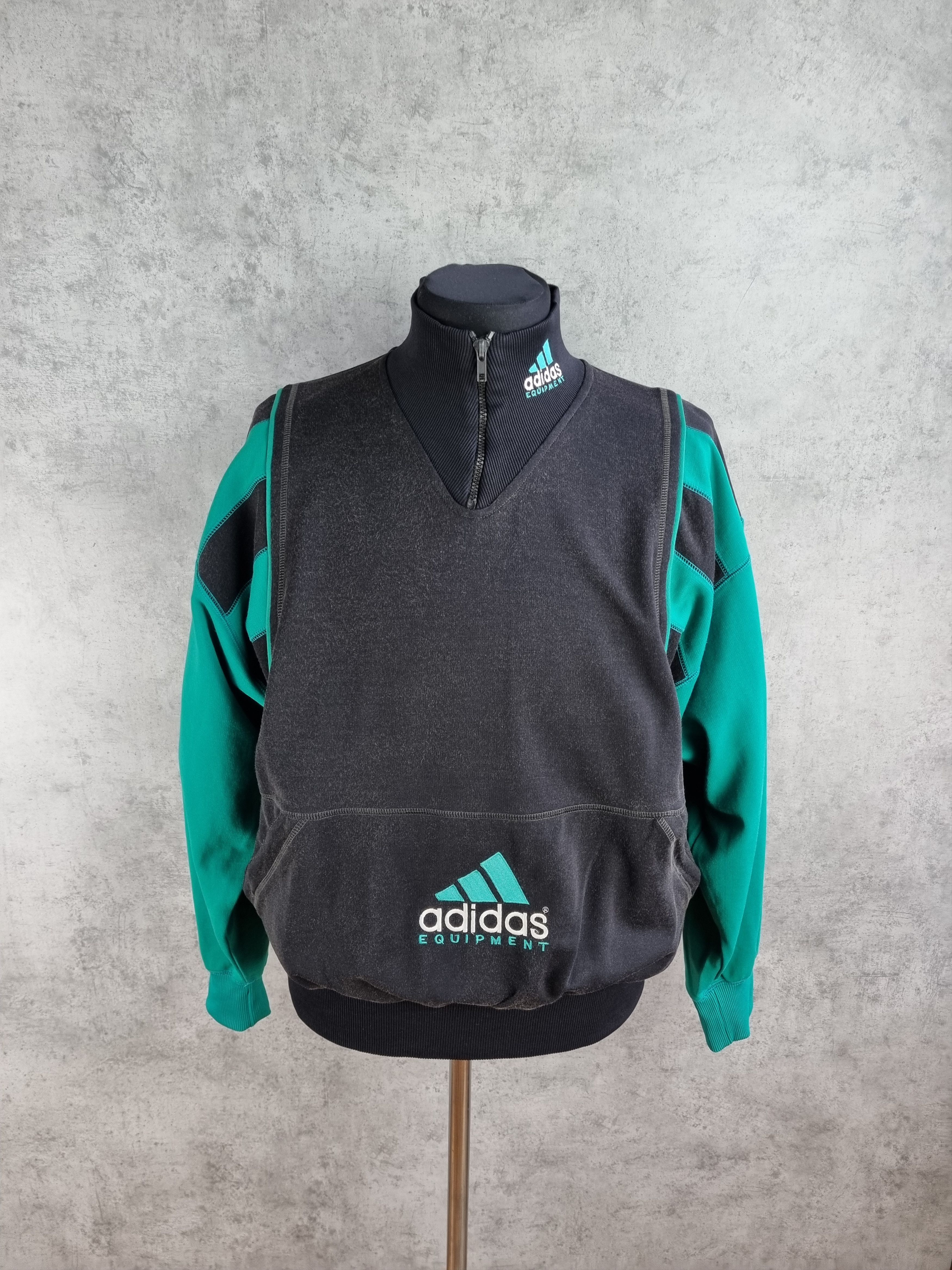 Adidas × Vintage 80s ADIDAS Equipment Vintage half zip up sweatshirt Size US M / EU 48-50 / 2 - 9 Thumbnail