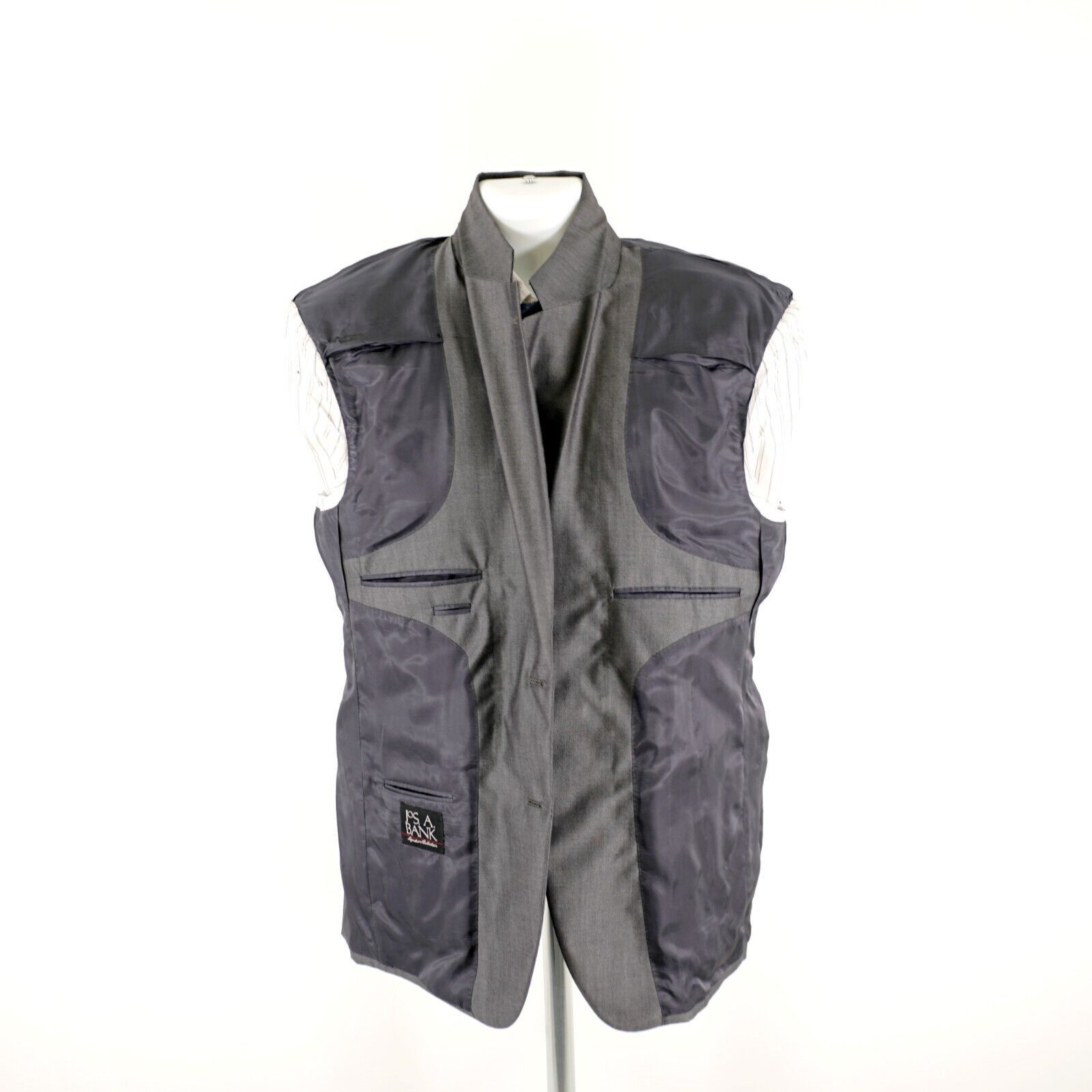 Jos. A. Bank Jos A Bank Signature Wool Silk Gray Herringbone 2 Button Bla Size 40R - 11 Thumbnail