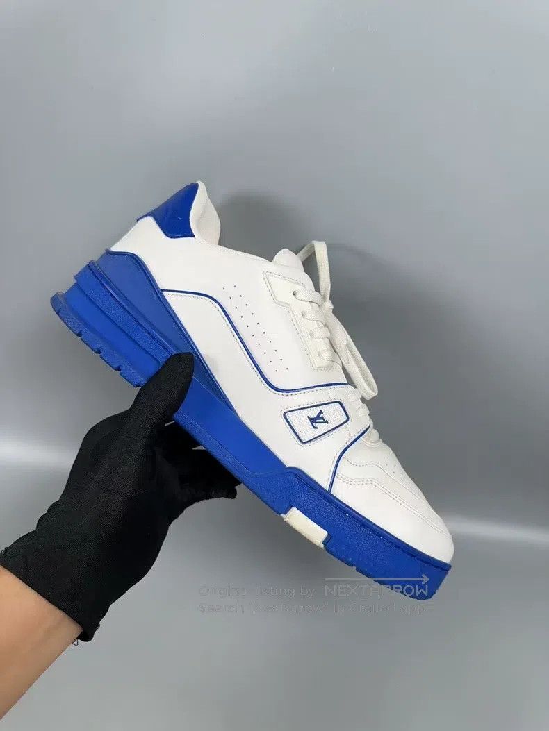 Louis Vuitton Louis Vuitton Trainer White and Blue Casual Shoes Size US 7 / EU 40 - 7 Thumbnail