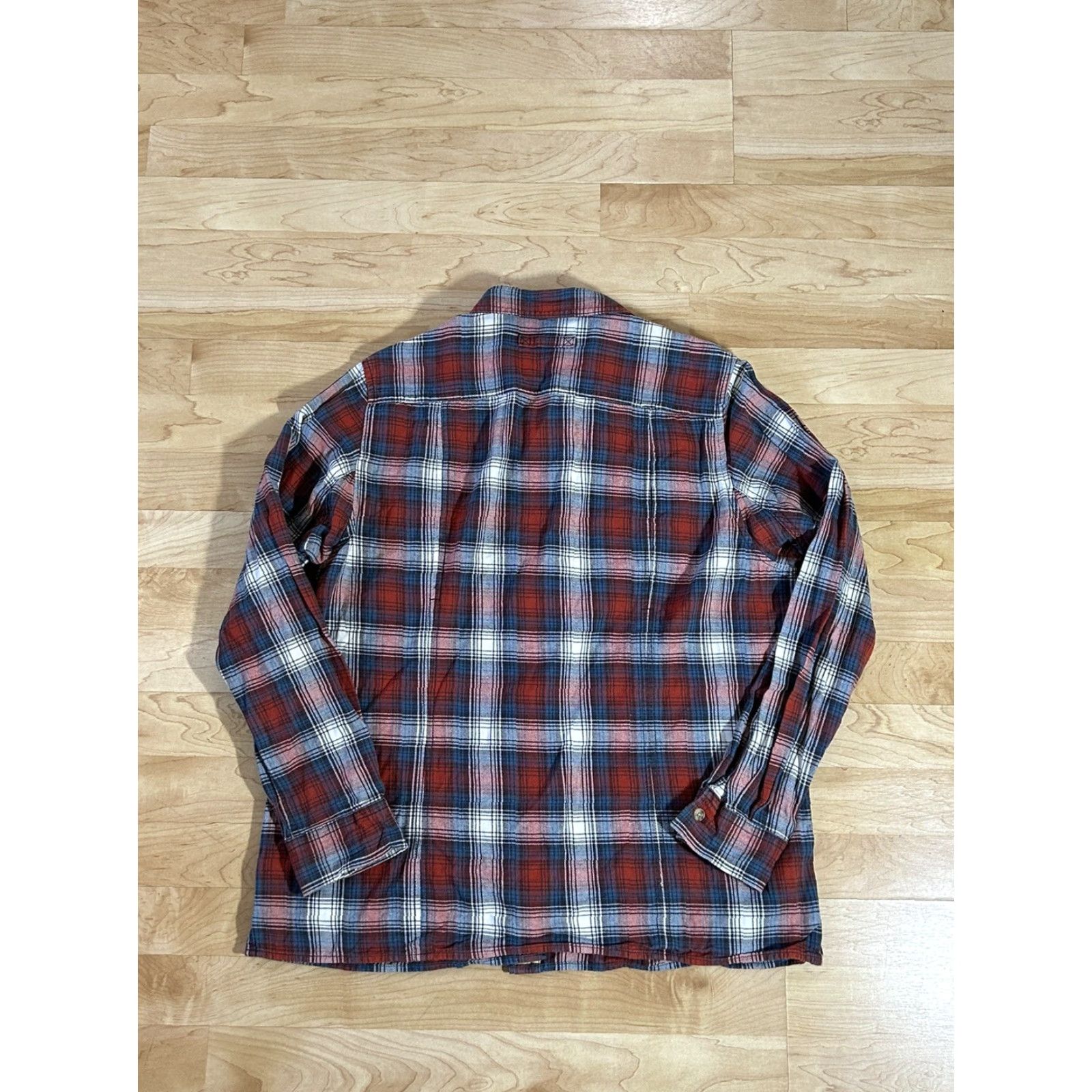 CO Duluth Trading Co Shirt Mens Large Red Blue White Multicolor Plaid Long Sleeve Collared Button-Up Pockets Size US L / EU 52-54 / 3 - 2 Thumbnail