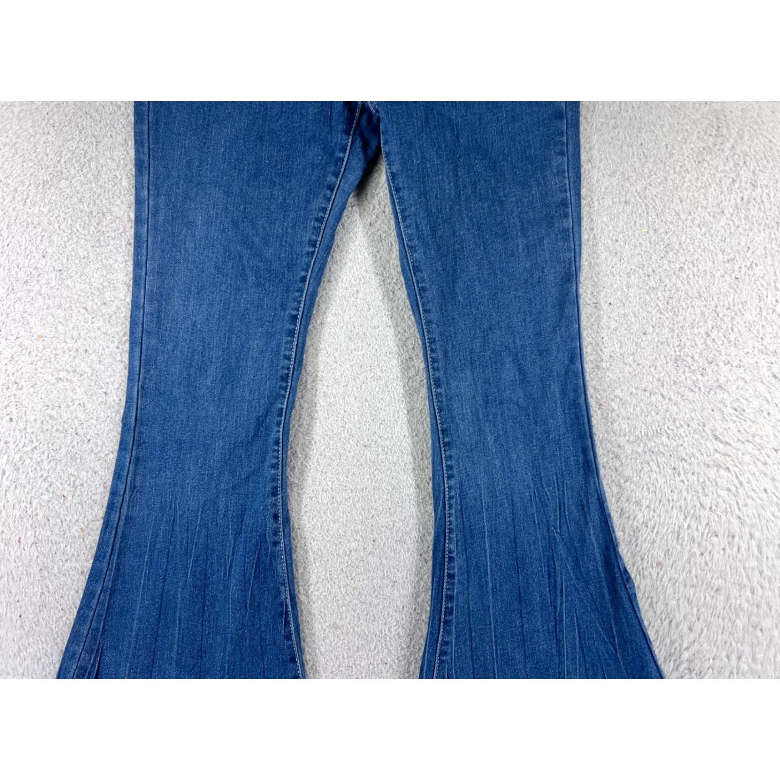 Shein SheIn Jeans Women Flared Denim 24x31 Medium Blue Cotton Blend 5-Pocket Design High Rise Women's Regular Jeans Mode American Western 90s Size 32" / US 10 / IT 46 - 3 Thumbnail