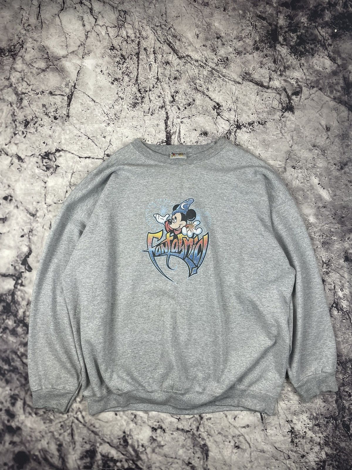 image of Vintage Crewneck Walt Disney World Mickey Mouse 90's in Grey, Men's (Size 2XL)