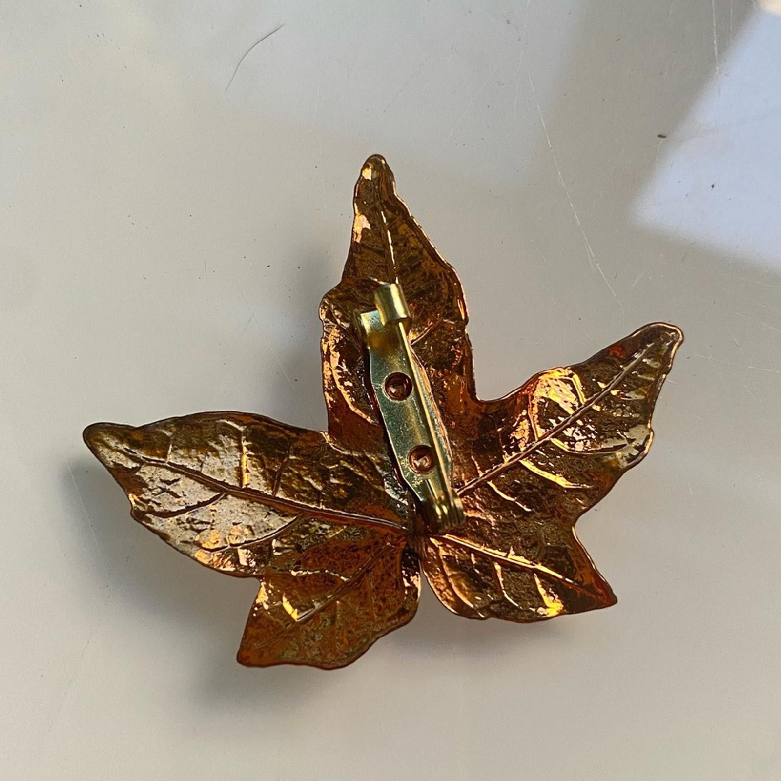 Other SpenCraft Copper Maple Leaf Brooch Pin Real Leaves Size ONE SIZE - 2 Thumbnail