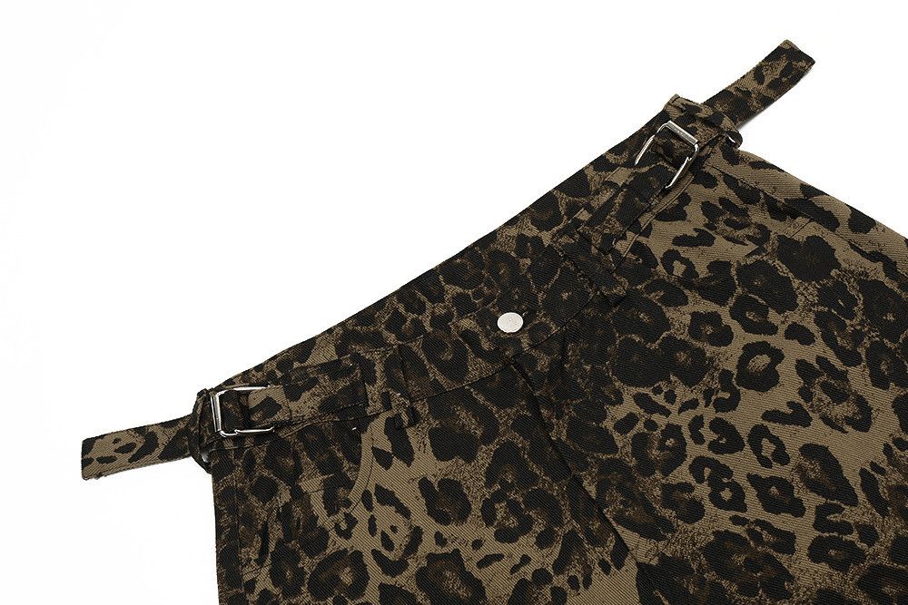 Japanese Brand Men's loose casual punk distressed leopard denim shorts Size US 32 / EU 48 - 4 Thumbnail