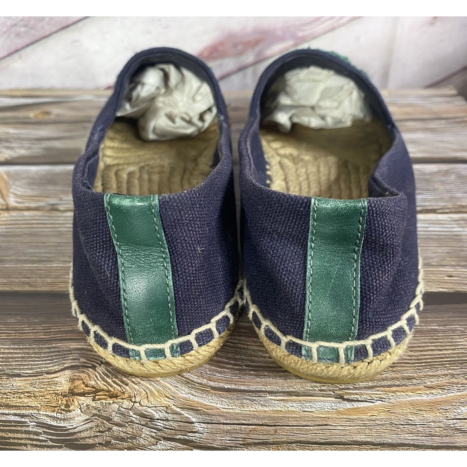 Tory Burch Tory Burch Elisa Logo Flat Espadrille Navy/GreenFlats -6.5 Size US 6.5 / IT 36.5 - 3 Thumbnail