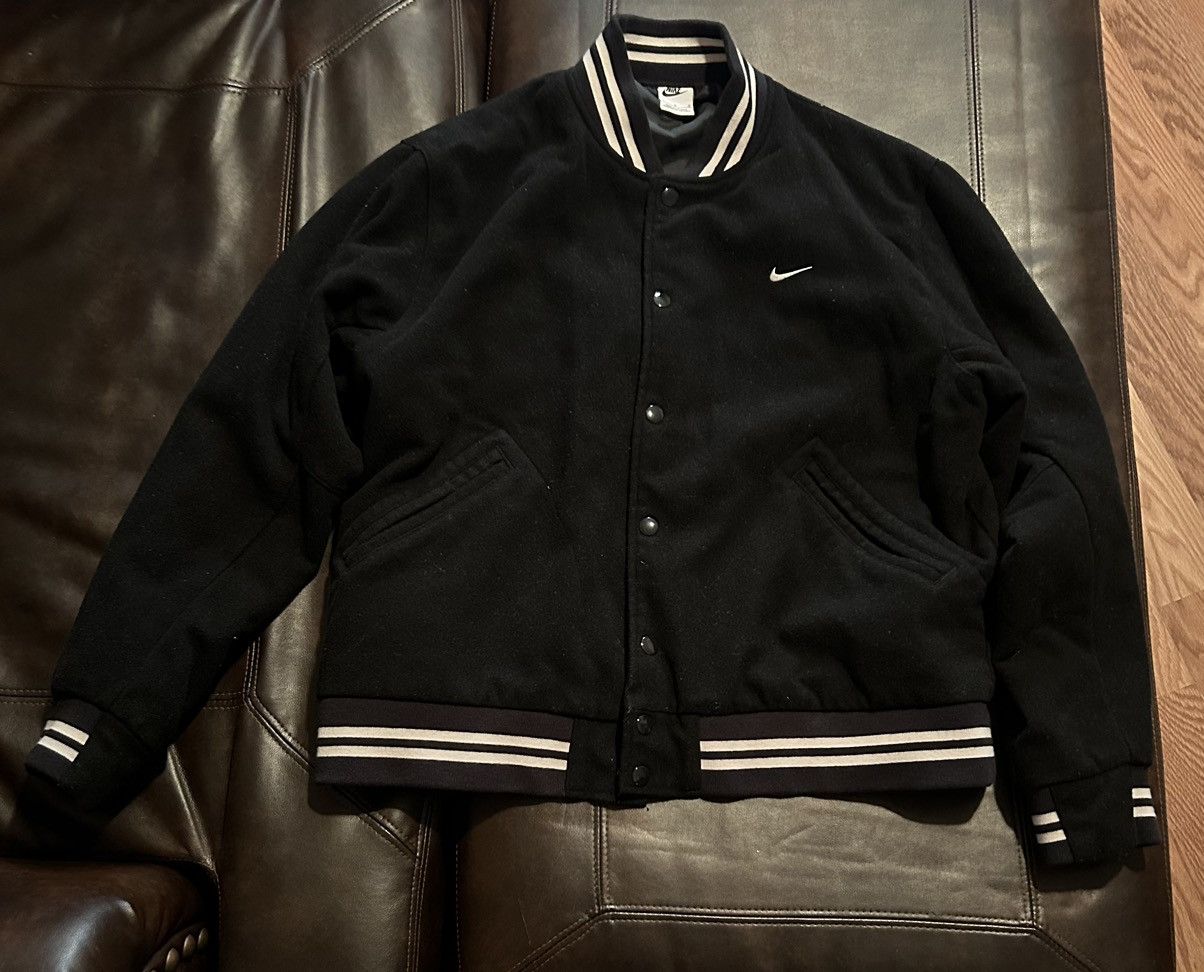 Image of Nike Sportswear Authentics Men’S Varsity Jacket in Black, Men's (Size Large)