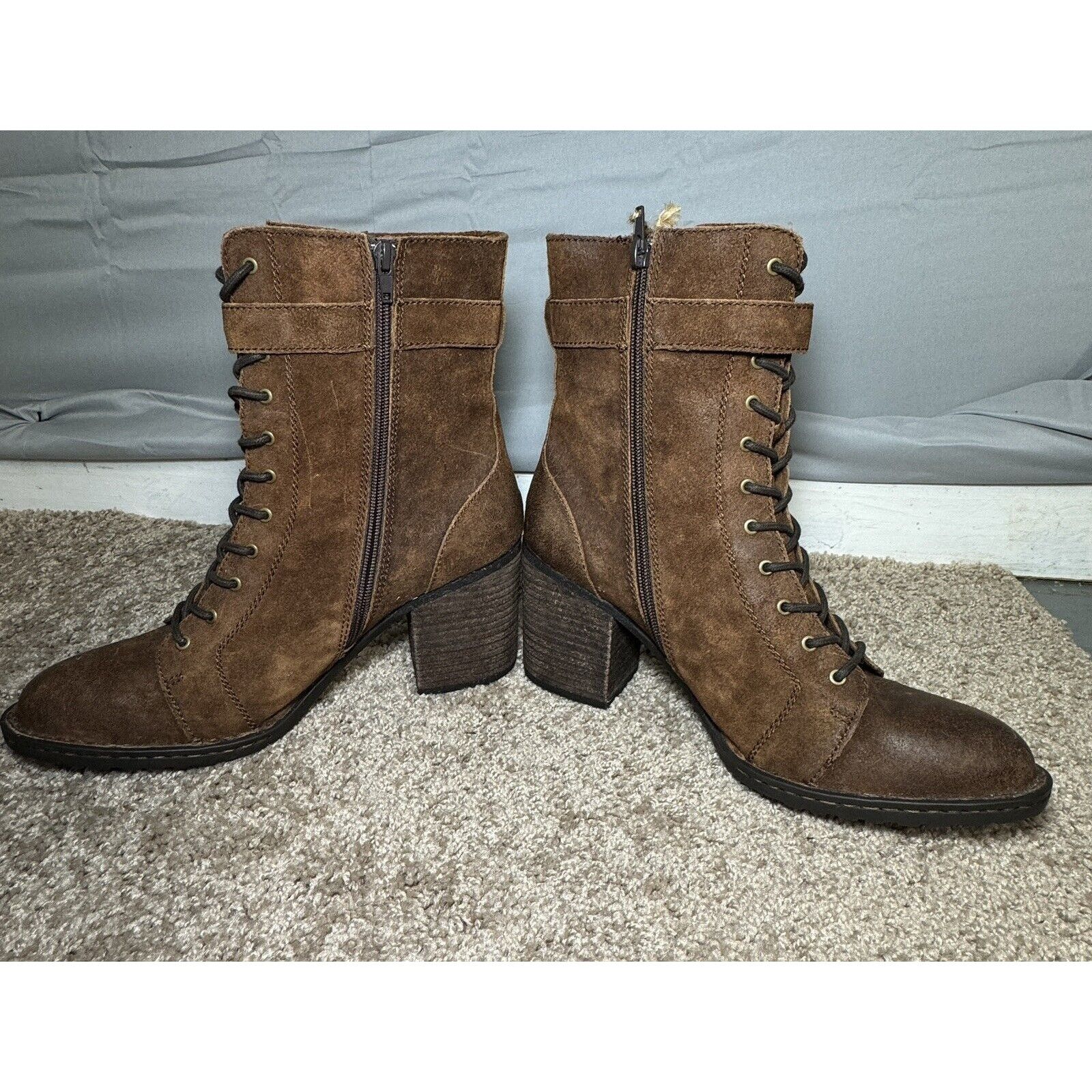 Born Born Hand Crafted Footwear, Distressed Suede Combat Boots Size US 11 / IT 41 - 10 Thumbnail