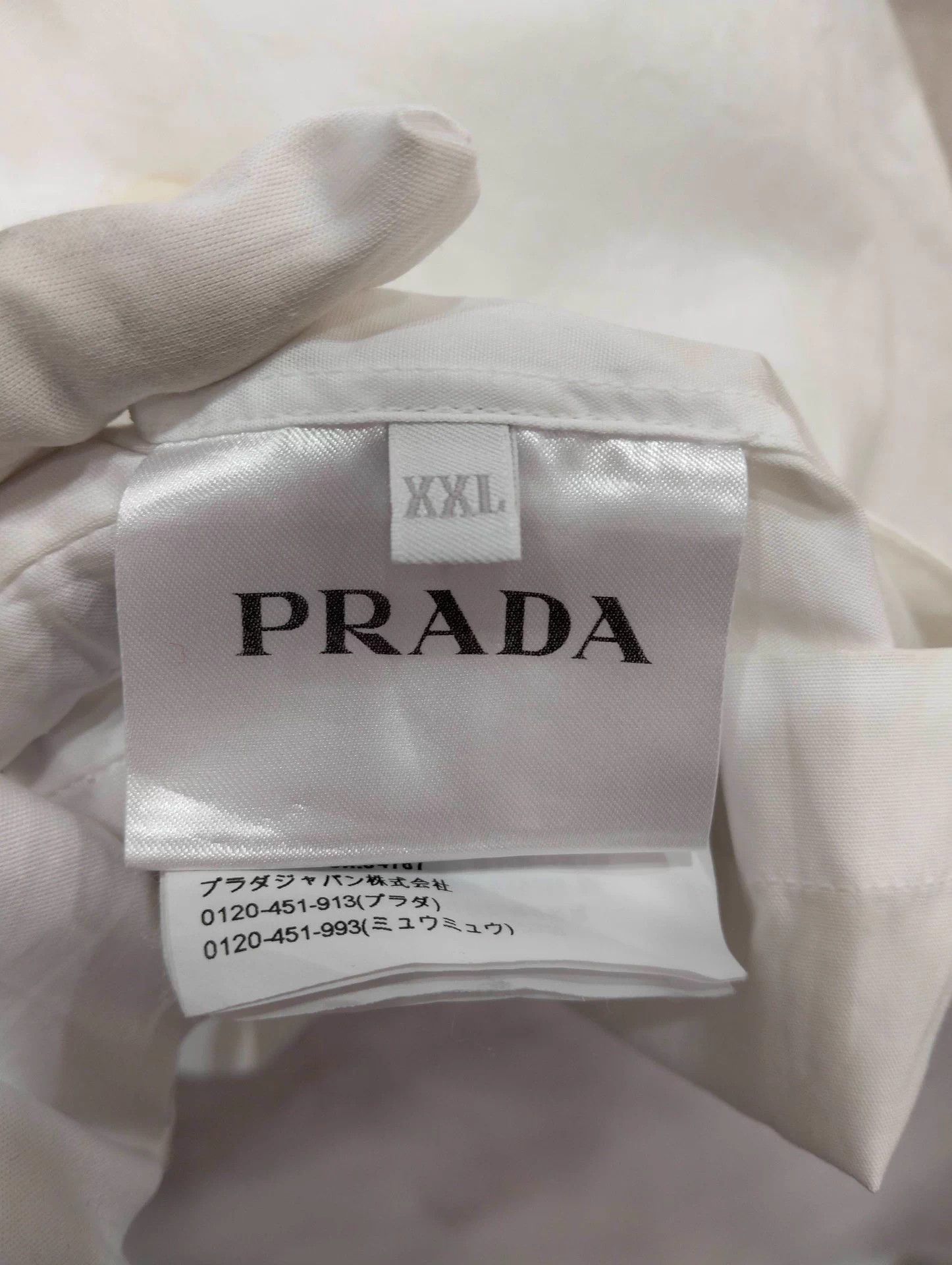 Prada PRADA white pocket triangle logo shirt XXL Size US XXL / EU 58 / 5 - 6 Thumbnail