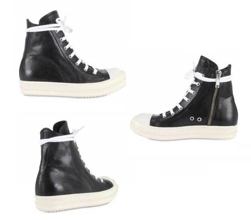 Rick Owens Rick Owens SS12 SCARPE IN PELLE SNEAKERS BLACK/WHITE Size US 5.5 / EU 38 - 9 Thumbnail
