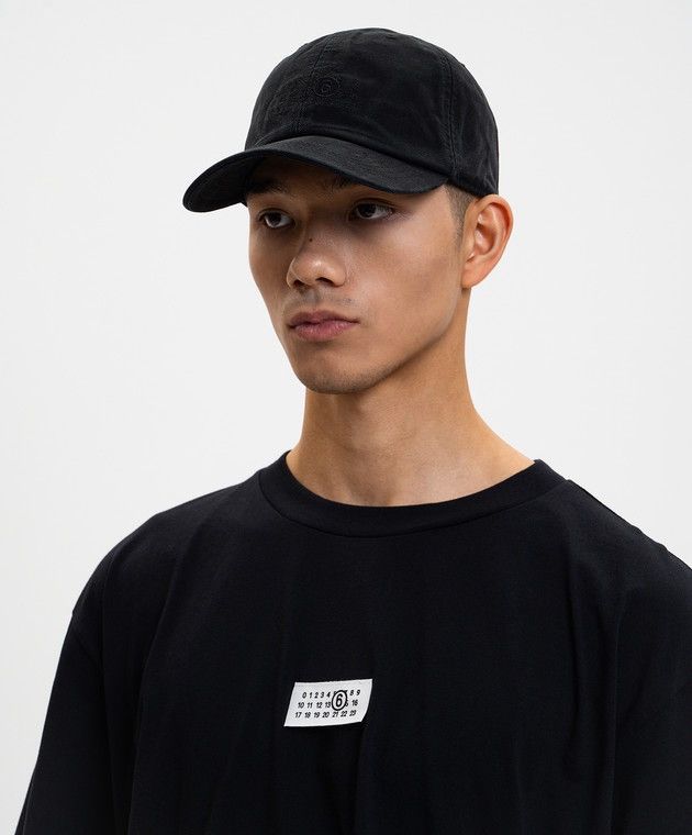 MM6 MM6 Cotton Black Cap , patch logo Size ONE SIZE - 2 Thumbnail