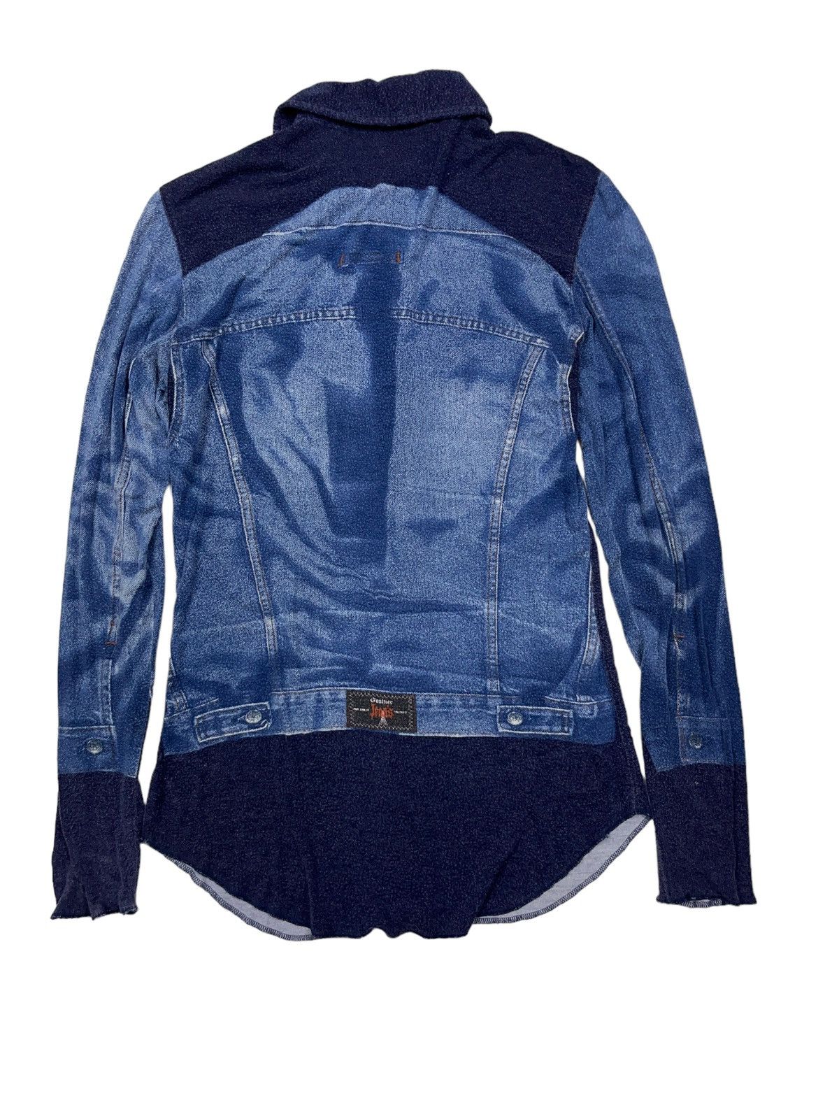 Jean Paul Gaultier Jean Paul Gaultier SS97 Trompe Button Up Shirt Denim Print Size M / US 6-8 / IT 42-44 - 2 Thumbnail