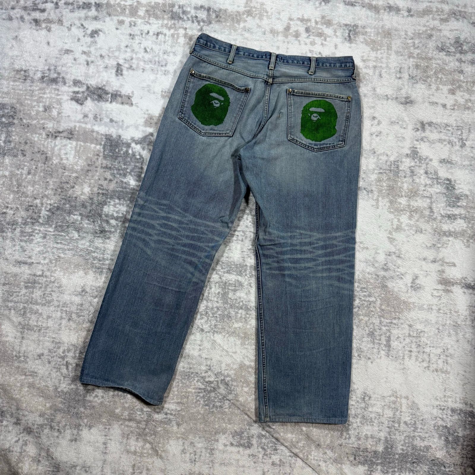 Bape × Nigo Authentic Bape 2000’s Ape Head Baggy Jeans 34 Size US 34 / EU 50 - 1 Thumbnail