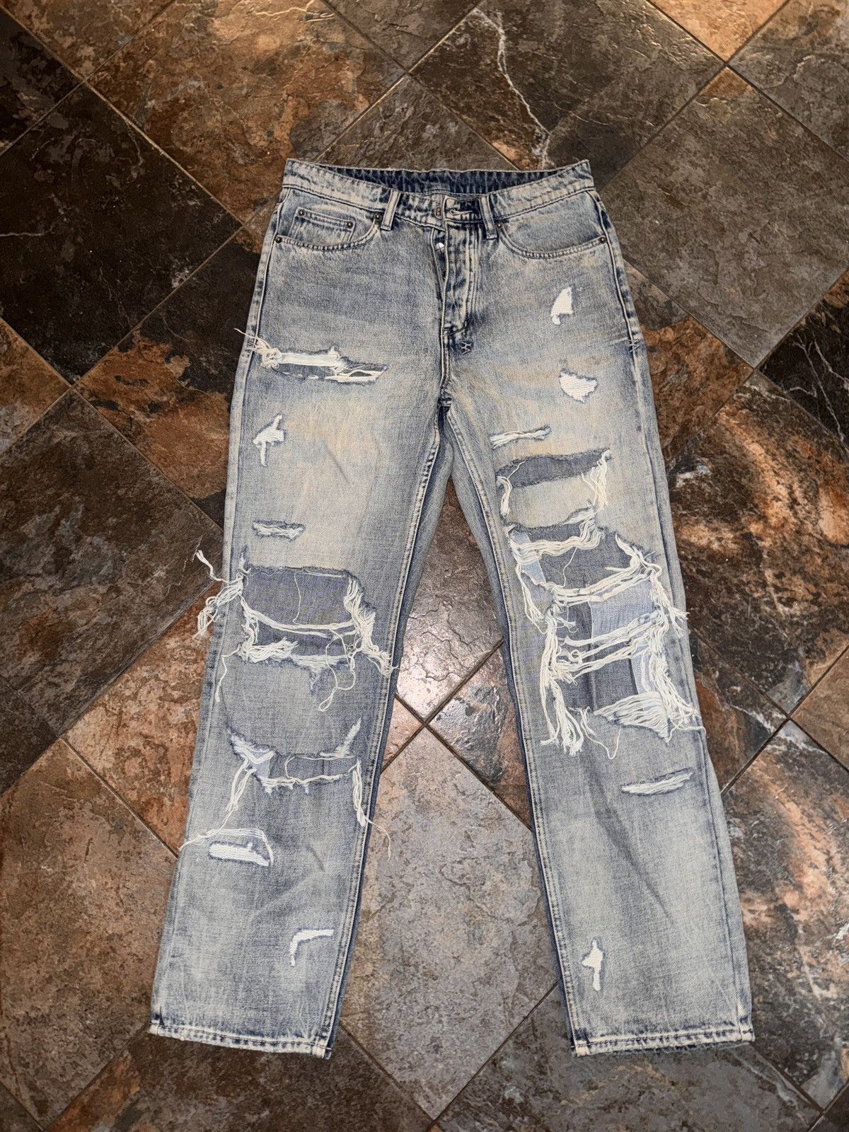 Ksubi Ksubi Distressed Extra Baggy Denim Size US 30 / EU 46 - 2 Thumbnail
