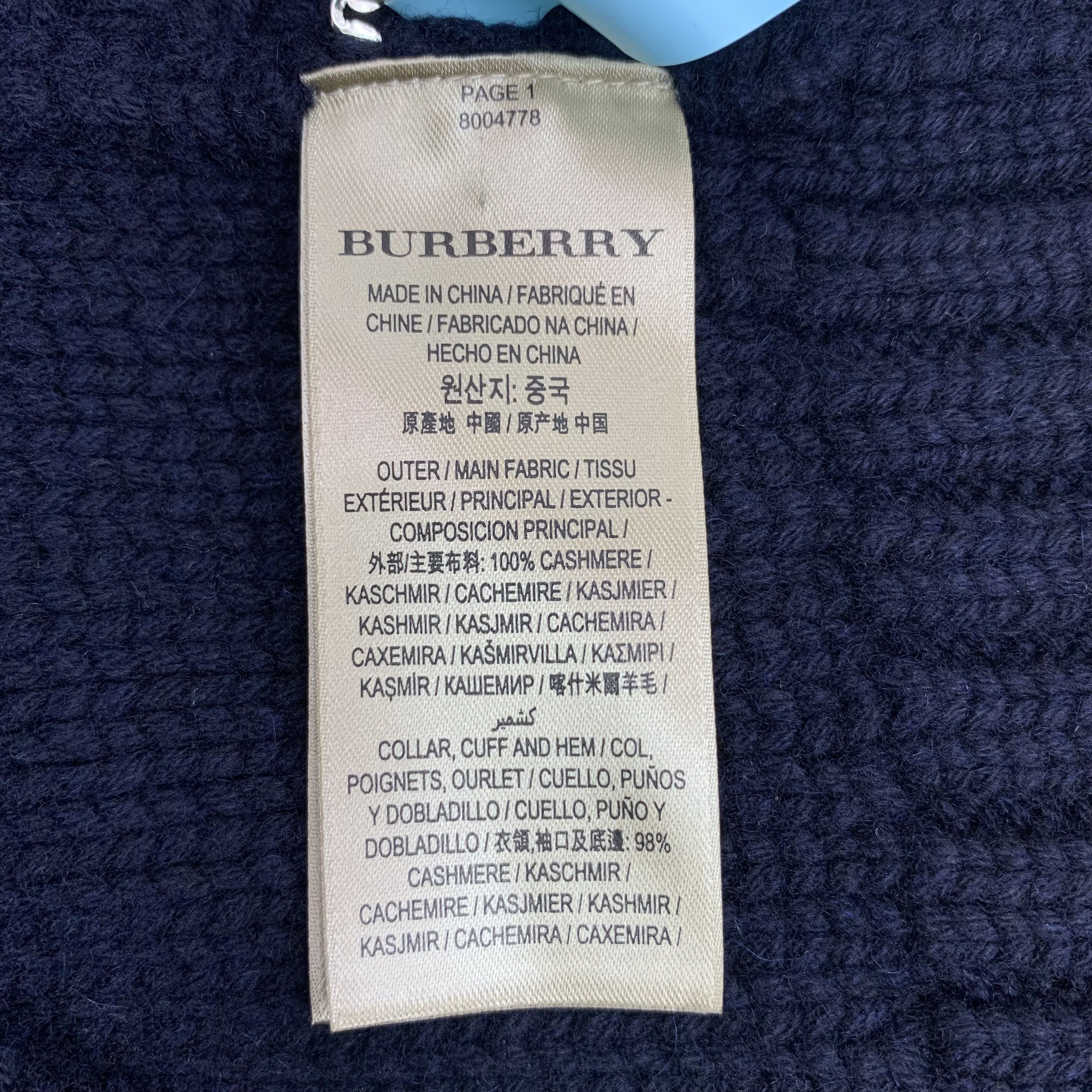 Burberry Burberry Cable Knit Cashmere Sweater Navy (S) Size US S / EU 44-46 / 1 - 8 Thumbnail