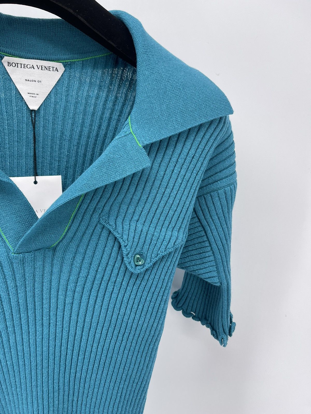 Bottega Veneta Bottega Veneta Ribbed Polo Shirt Size M RRP $900 Size US S / EU 44-46 / 1 - 3 Thumbnail