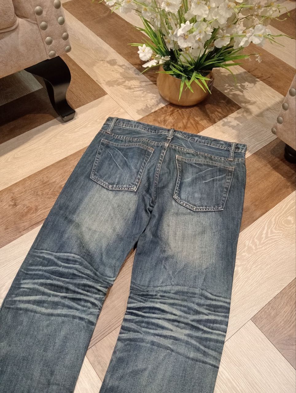 If Six Was Nine JAPANESE EDGE RUPERT BLUE WASHED DENIM PANTS Size US 33 - 10 Thumbnail